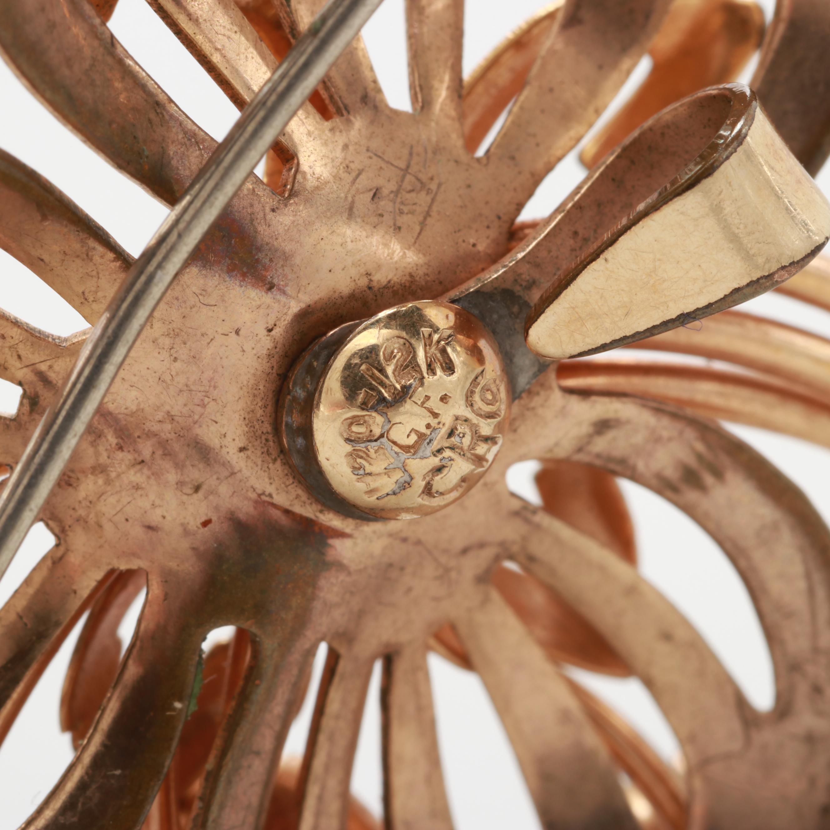 1940s Rhinestone Floral Brooches Including CRC Co