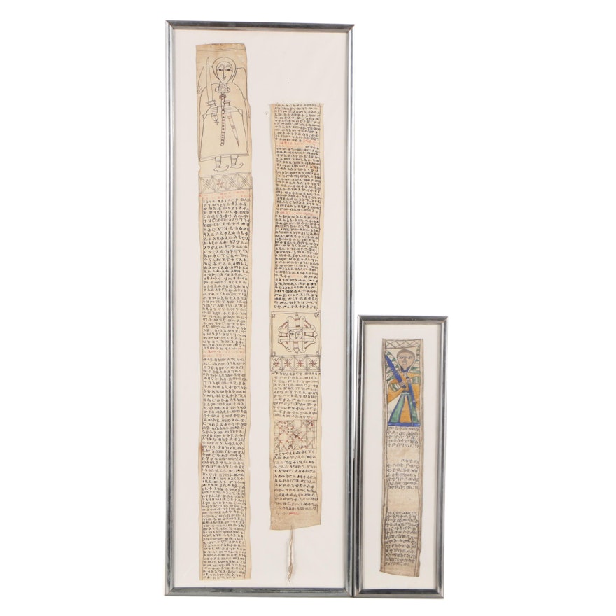 Ethiopian Ge'ez Manuscript Prayer Scrolls