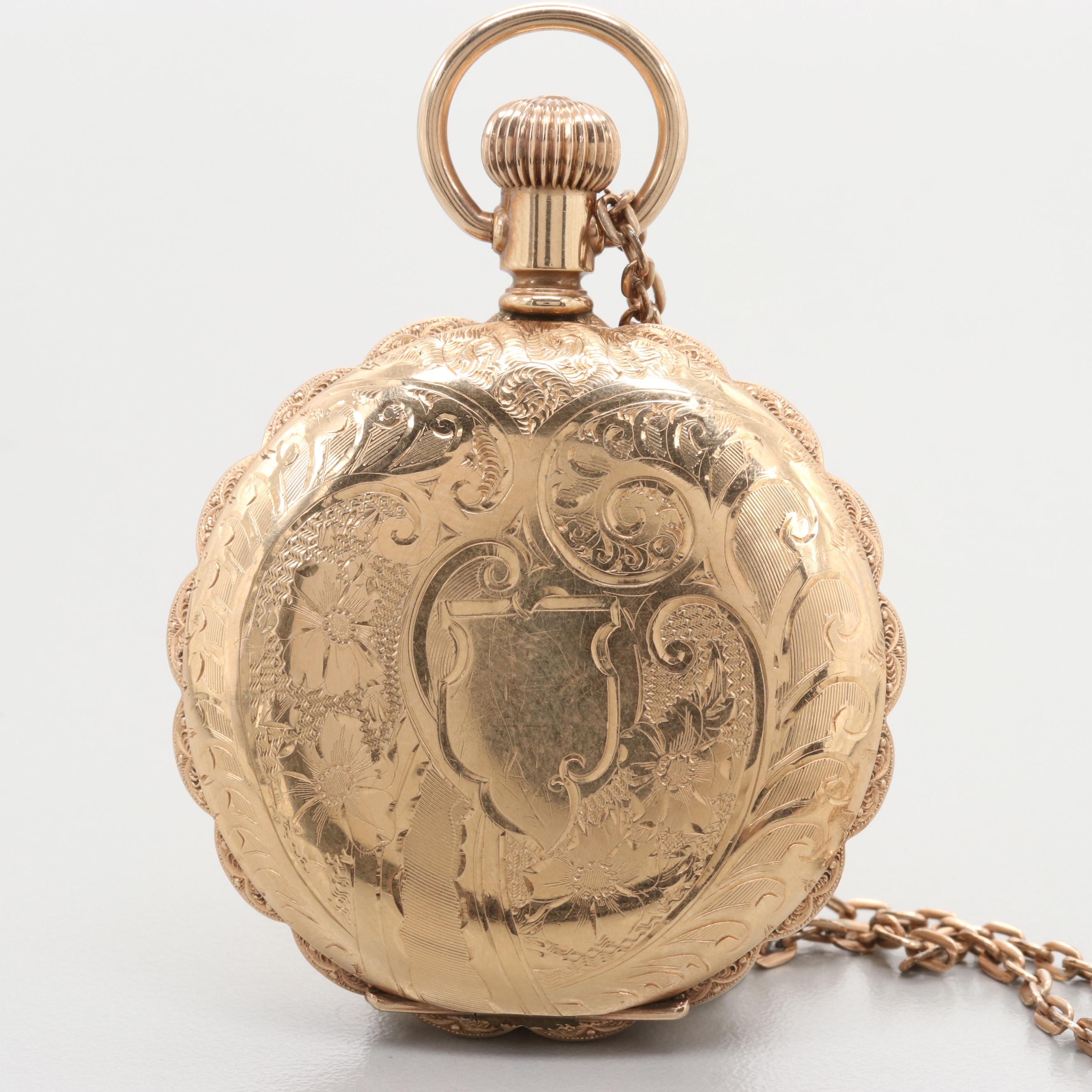 American Waltham Gold Filled Hunting Case Pocket Watch, Circa 1893
