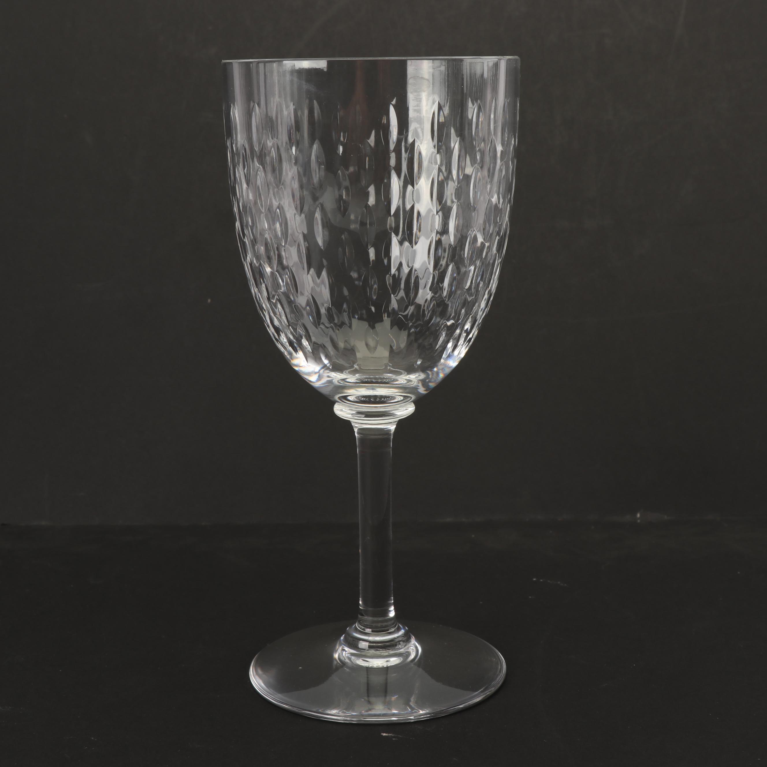 Late 20th Century Baccarat "Paris" Cut Glass Wine Glass