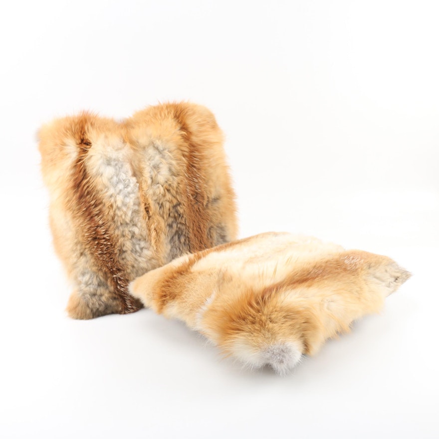 Fox Fur Throw Pillows