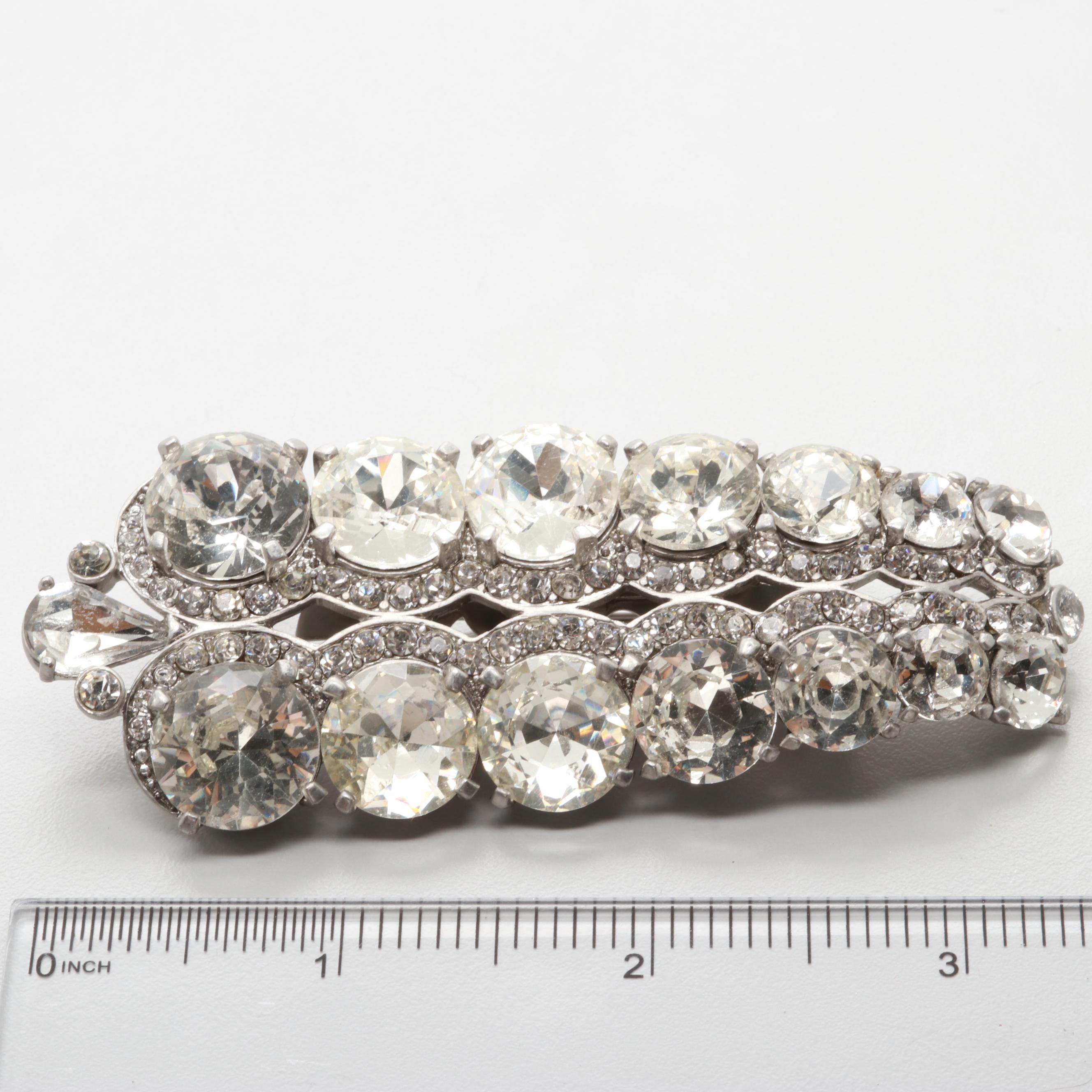 Cabi Oversized Clear Rhinestone Brooch