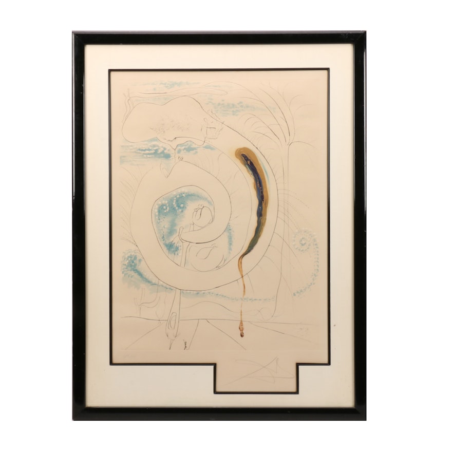 Salvador Dalí Limited Edition Engraving "Le cercle visceral du cosmos"