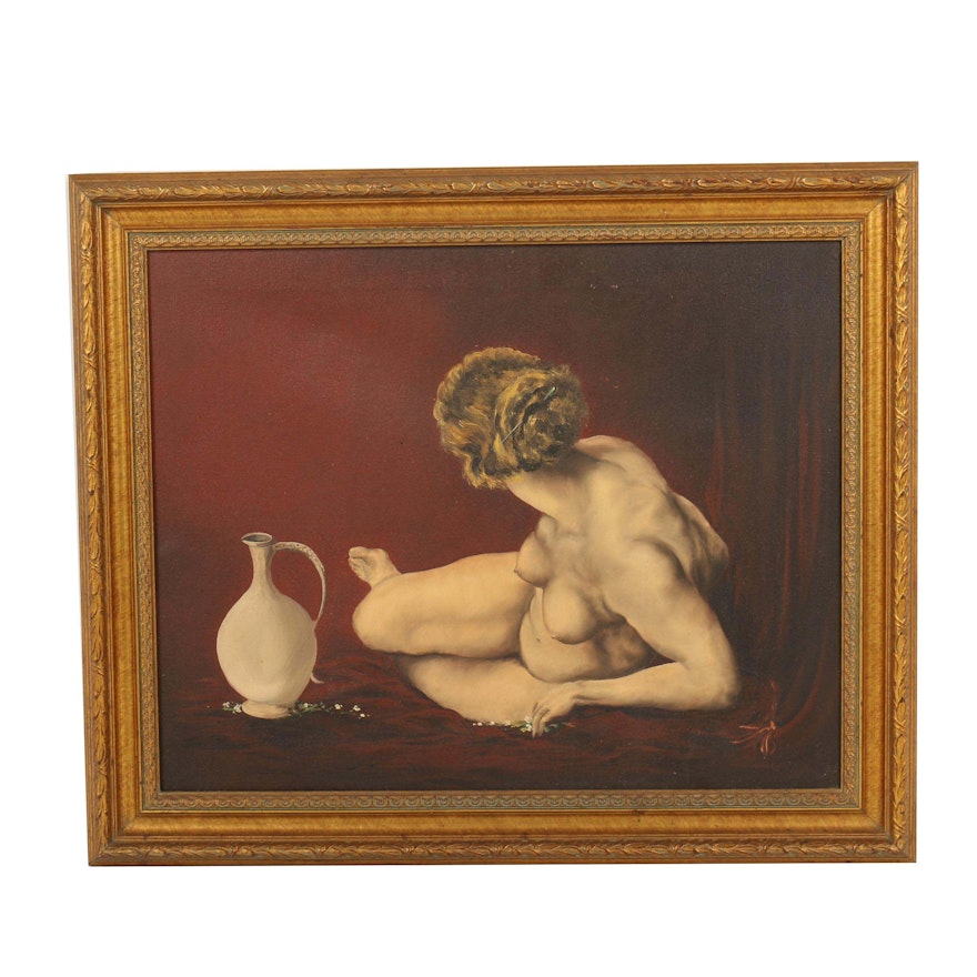 James T. Skipworth Oil Painting "After The Bath"