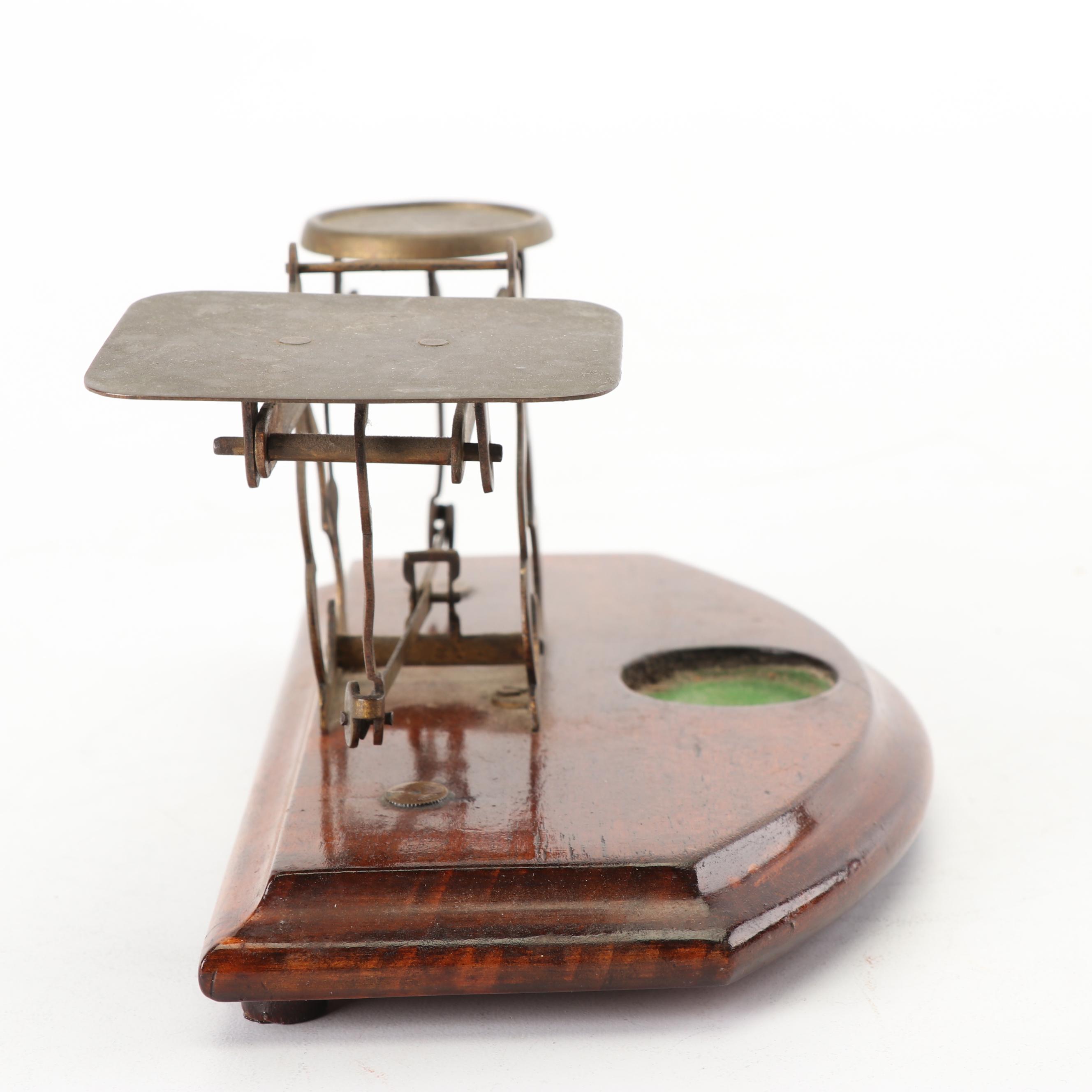 Brass and Wooden Postal Scale, Late 19th Century