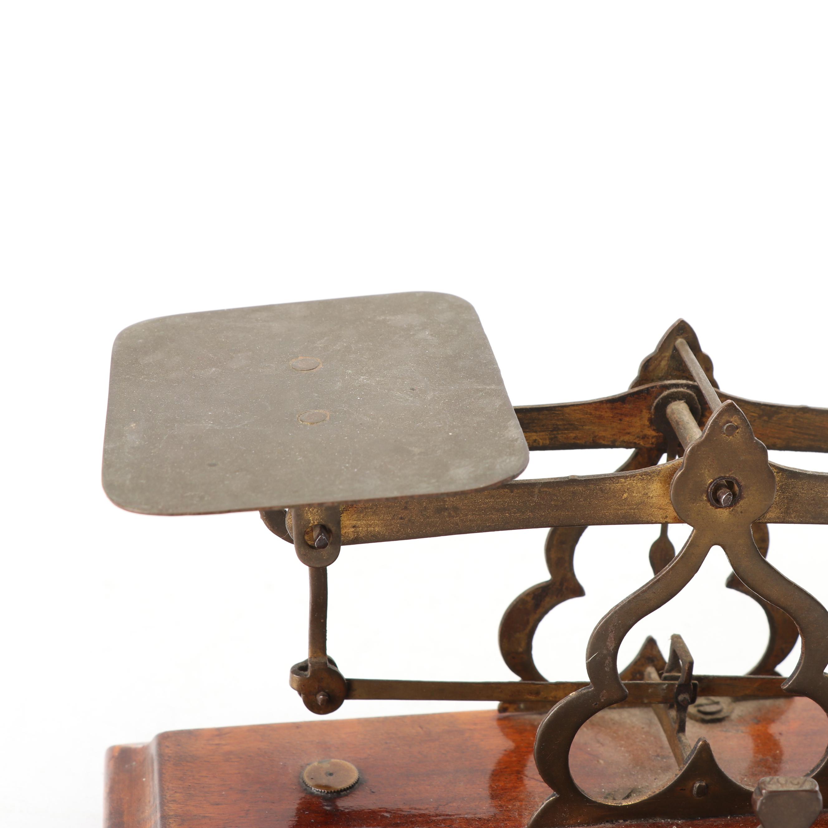 Brass and Wooden Postal Scale, Late 19th Century