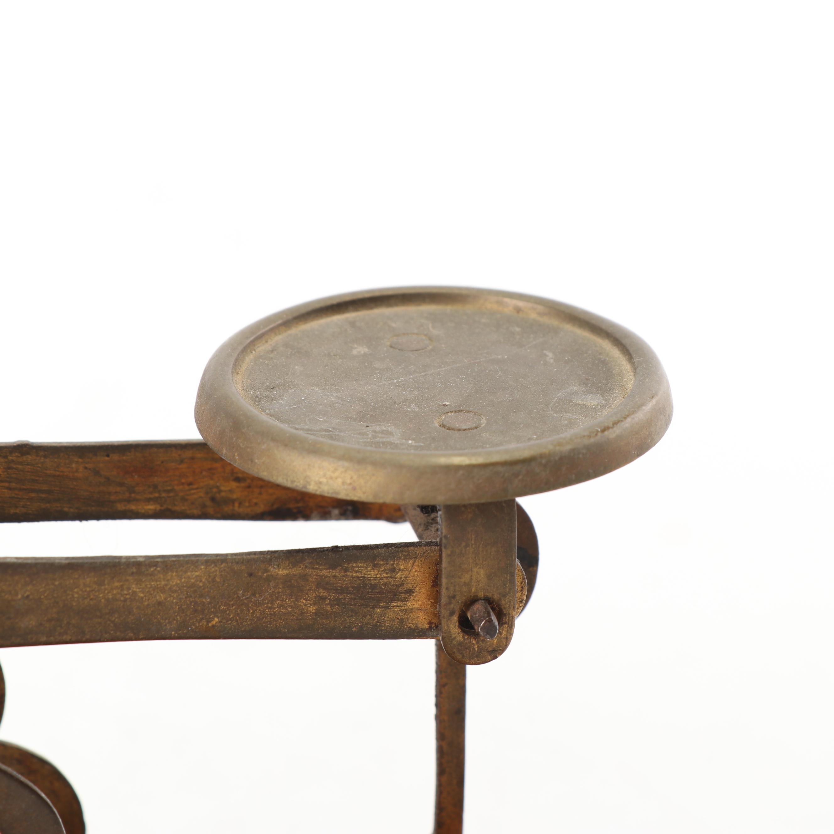 Brass and Wooden Postal Scale, Late 19th Century