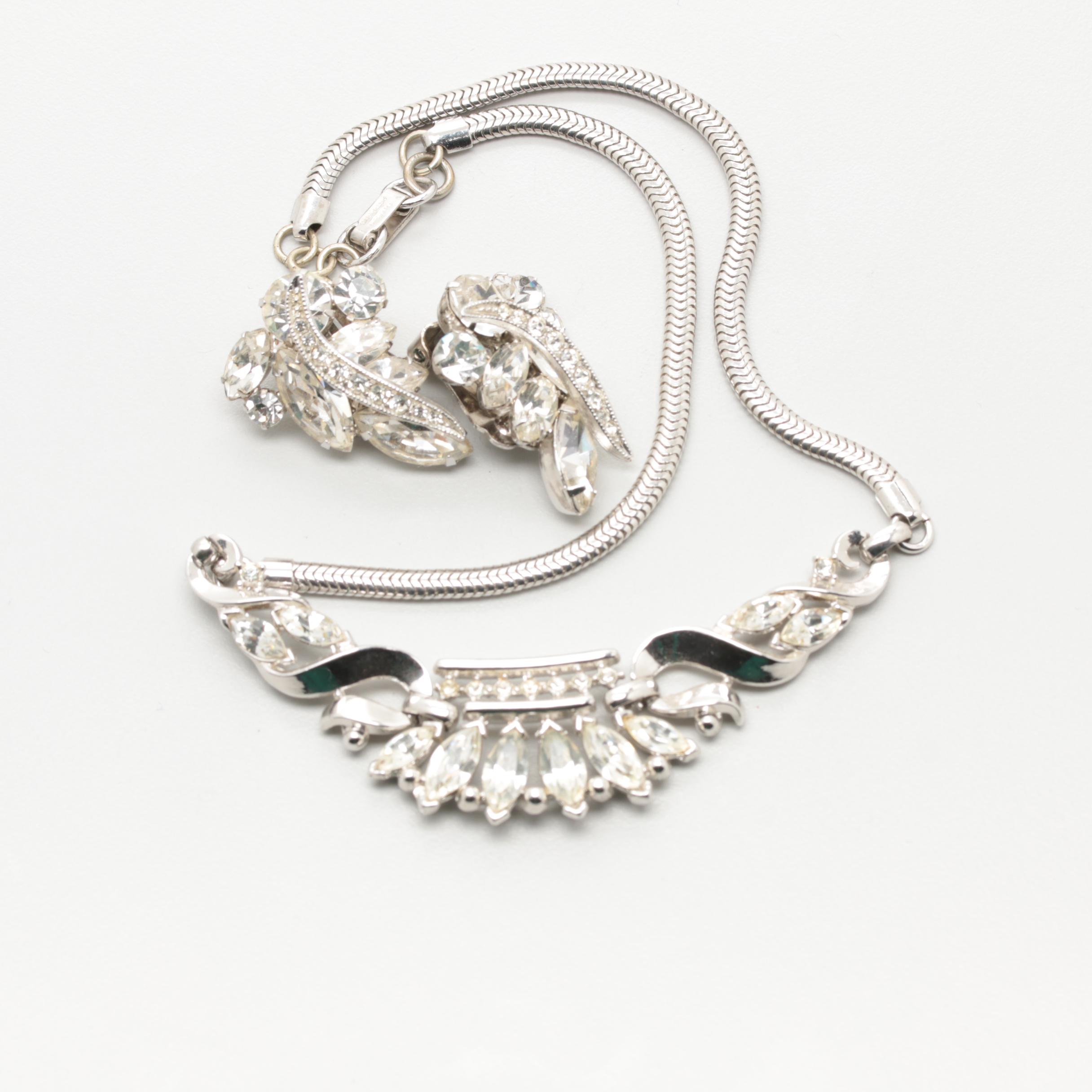 Collection of 1960s Rhinestone Jewelry Including Weiss, Trifari