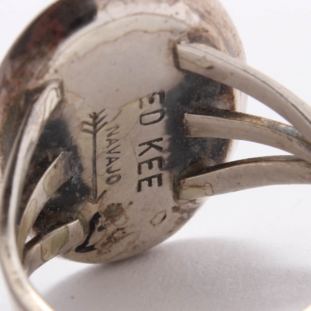 Ed Kee Navajo Sterling Silver Imitation Turquoise Ring