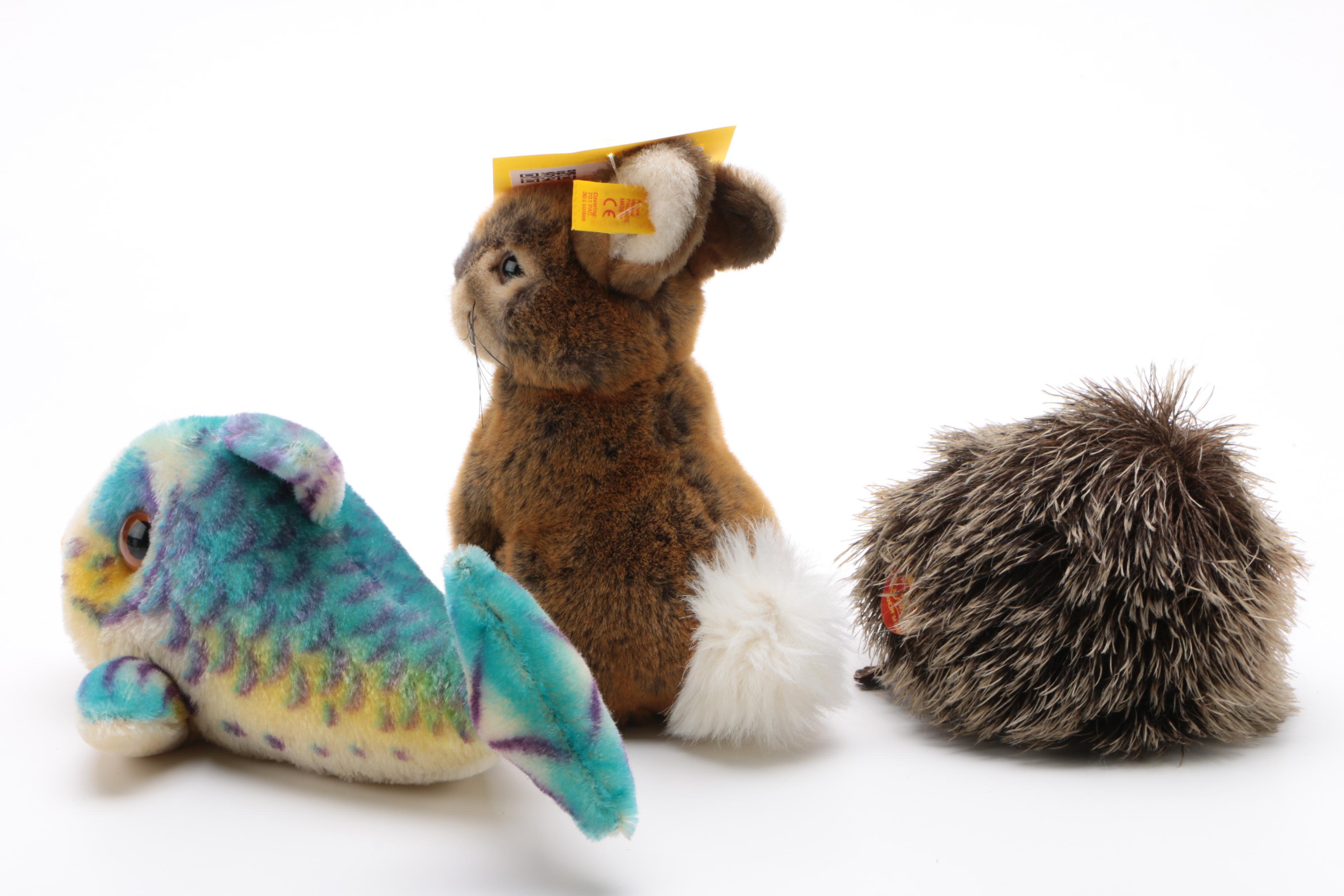 Steiff "Jogg", "Dormili", and "Flossy" Plush Animals