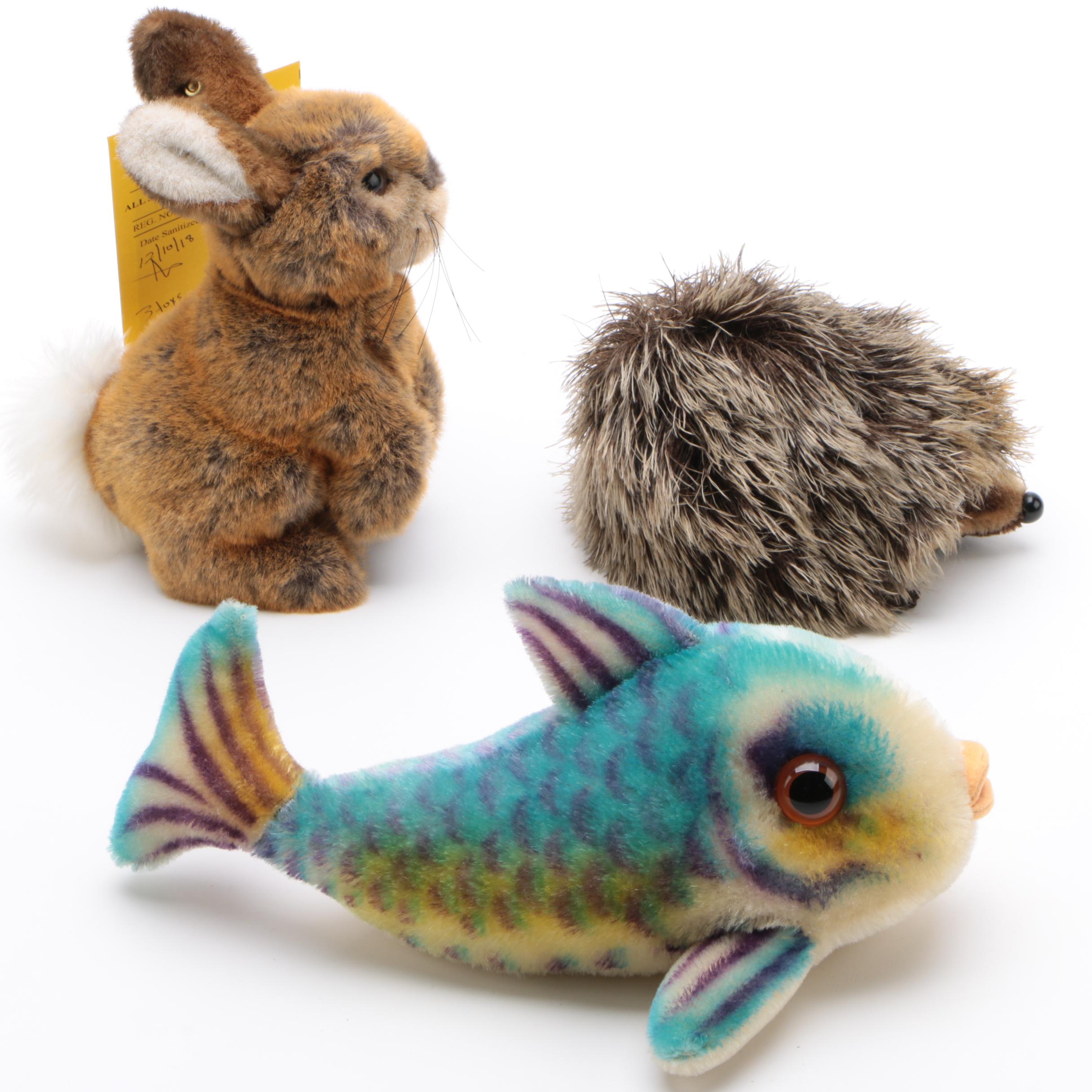 Steiff "Jogg", "Dormili", and "Flossy" Plush Animals