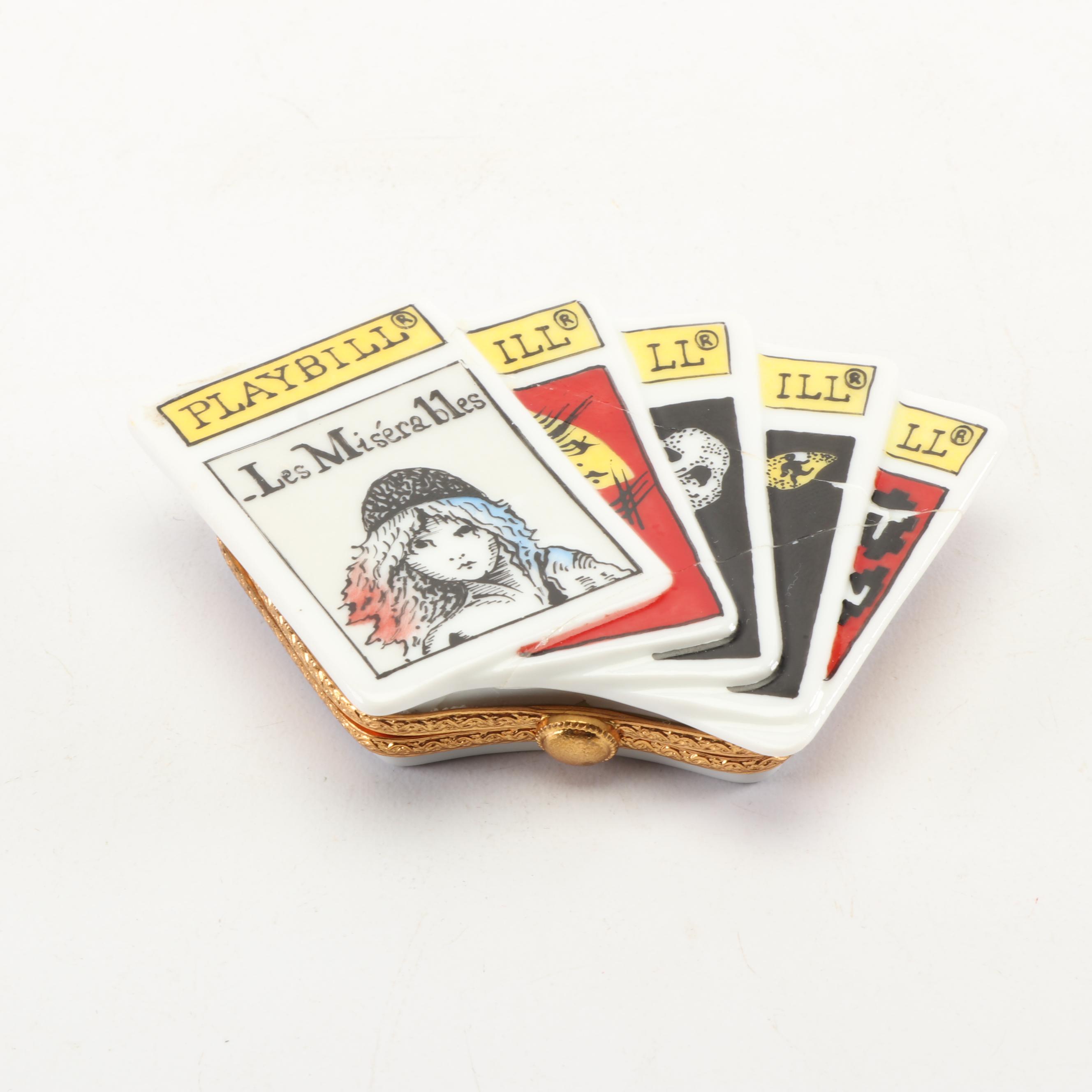 J. Dumont Limoges Limited Edition "Les Miserables" Playbill Trinket Box