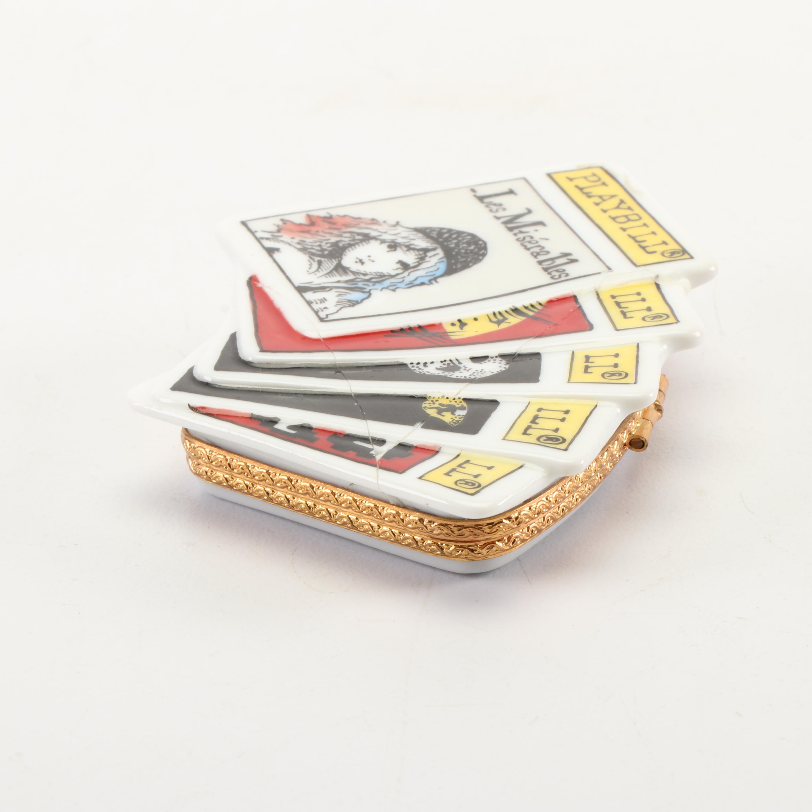 J. Dumont Limoges Limited Edition "Les Miserables" Playbill Trinket Box