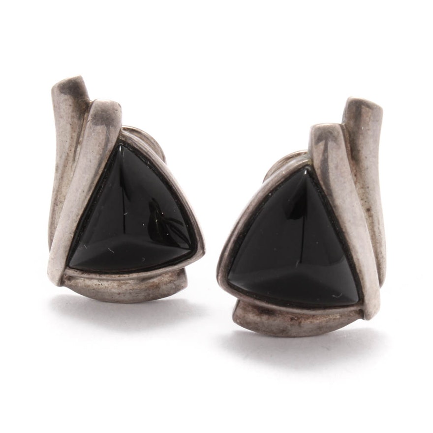 Sterling Silver Onyx Earrings