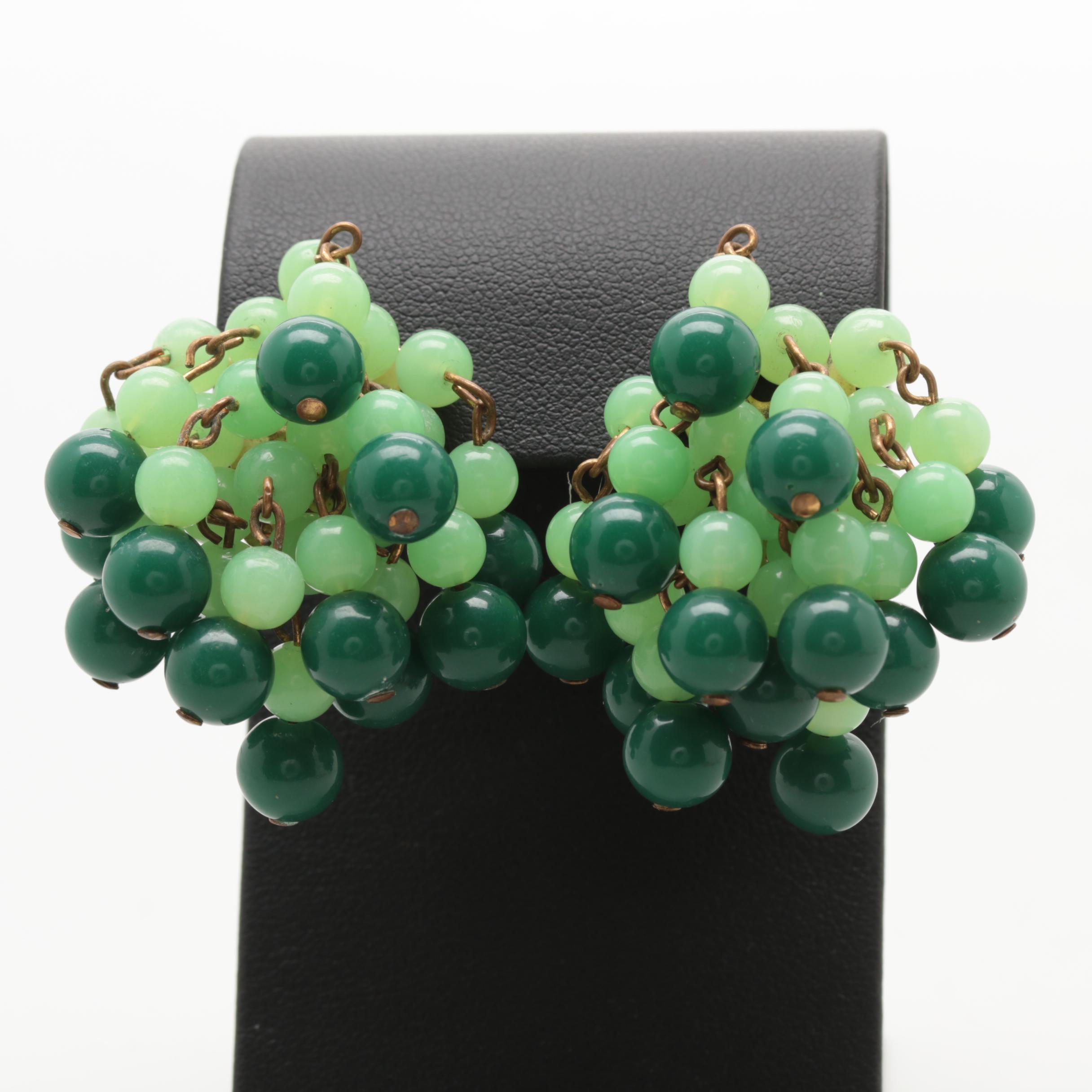 1960s Chandelier Earrings Including Poured Glass