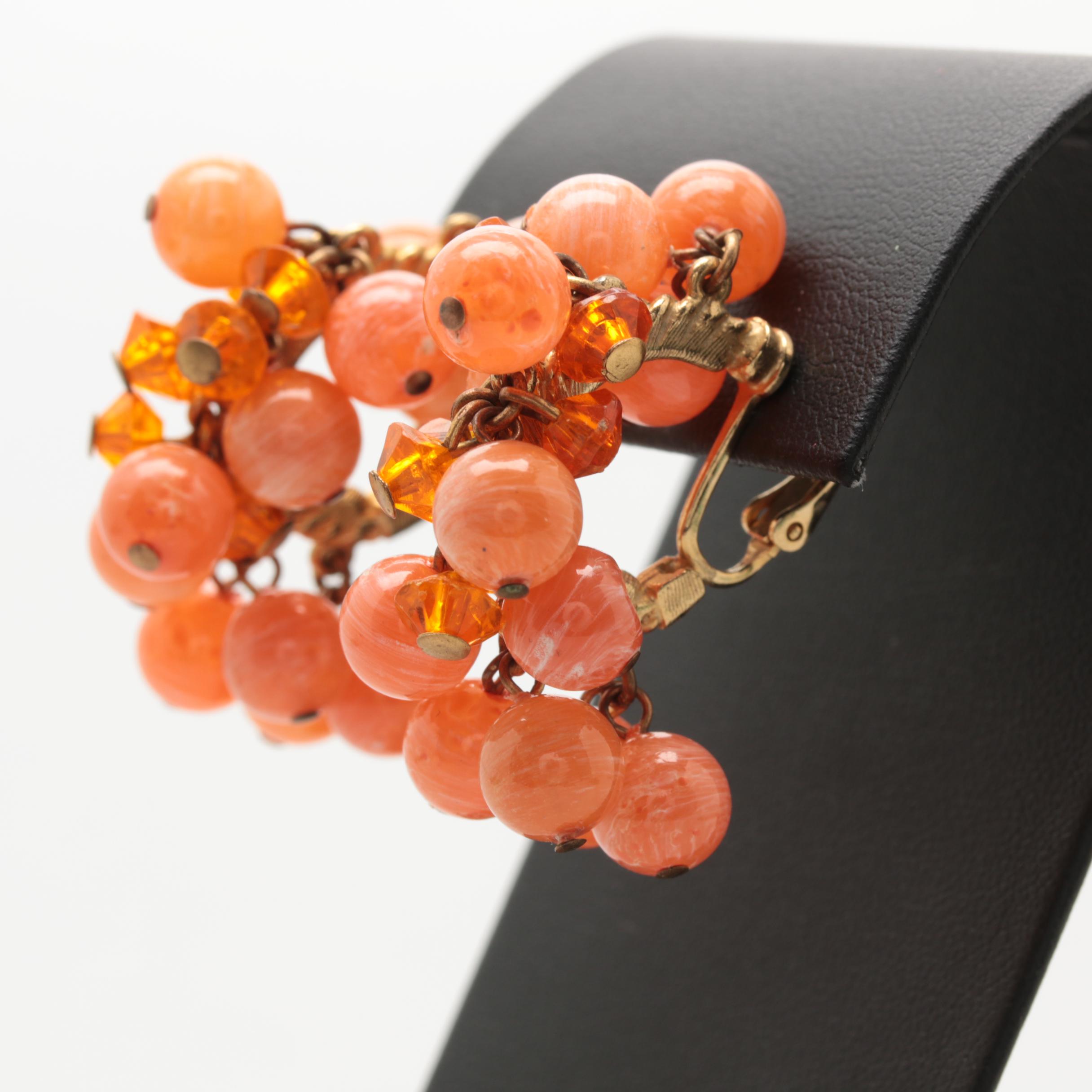 1960s Chandelier Earrings Including Poured Glass