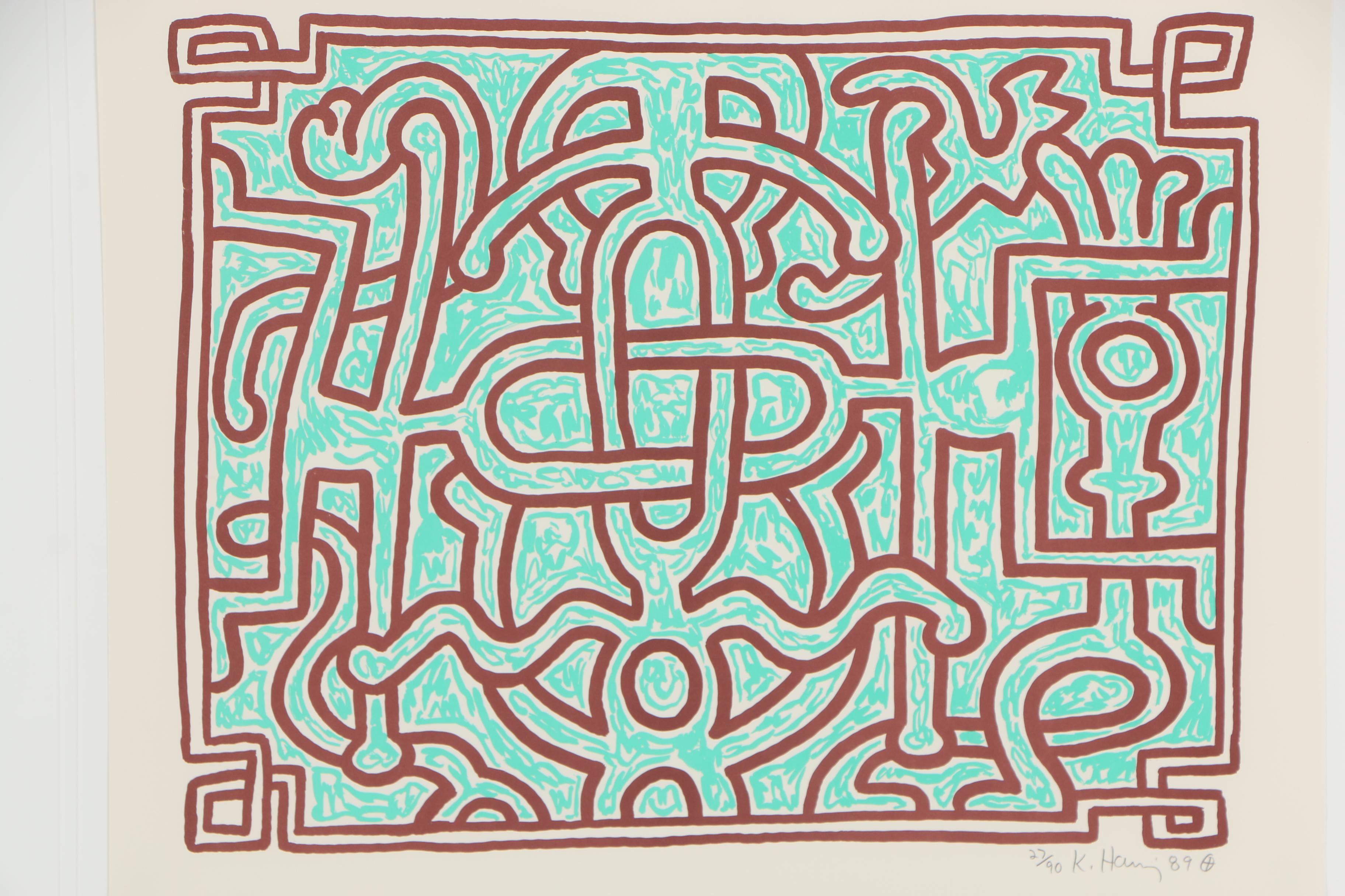 Keith Haring 1989 Lithograph "Chocolate Buddha 5"