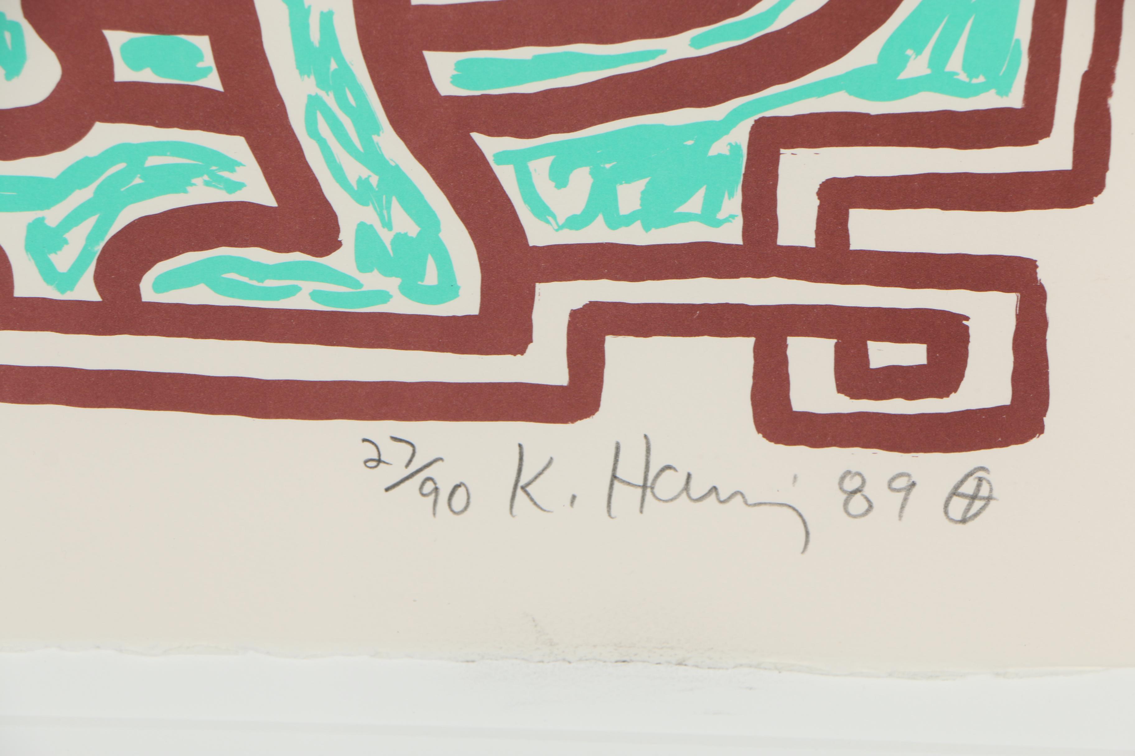 Keith Haring 1989 Lithograph "Chocolate Buddha 5"