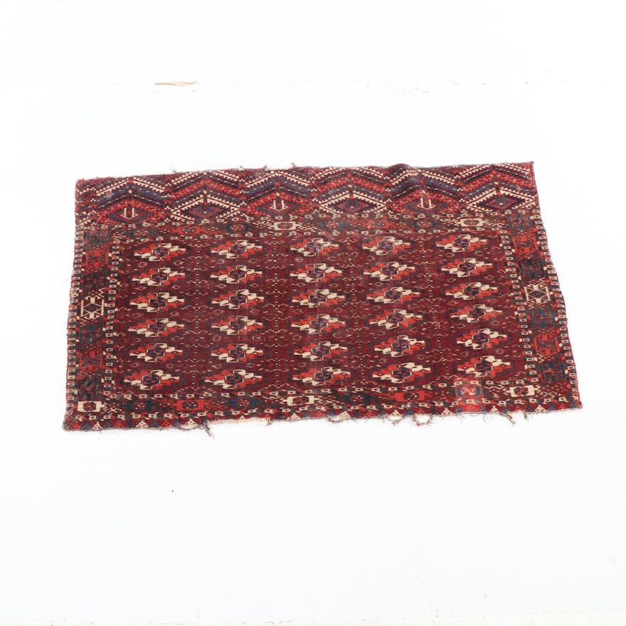 Hand-Knotted Turkmen Wool Chuval Front