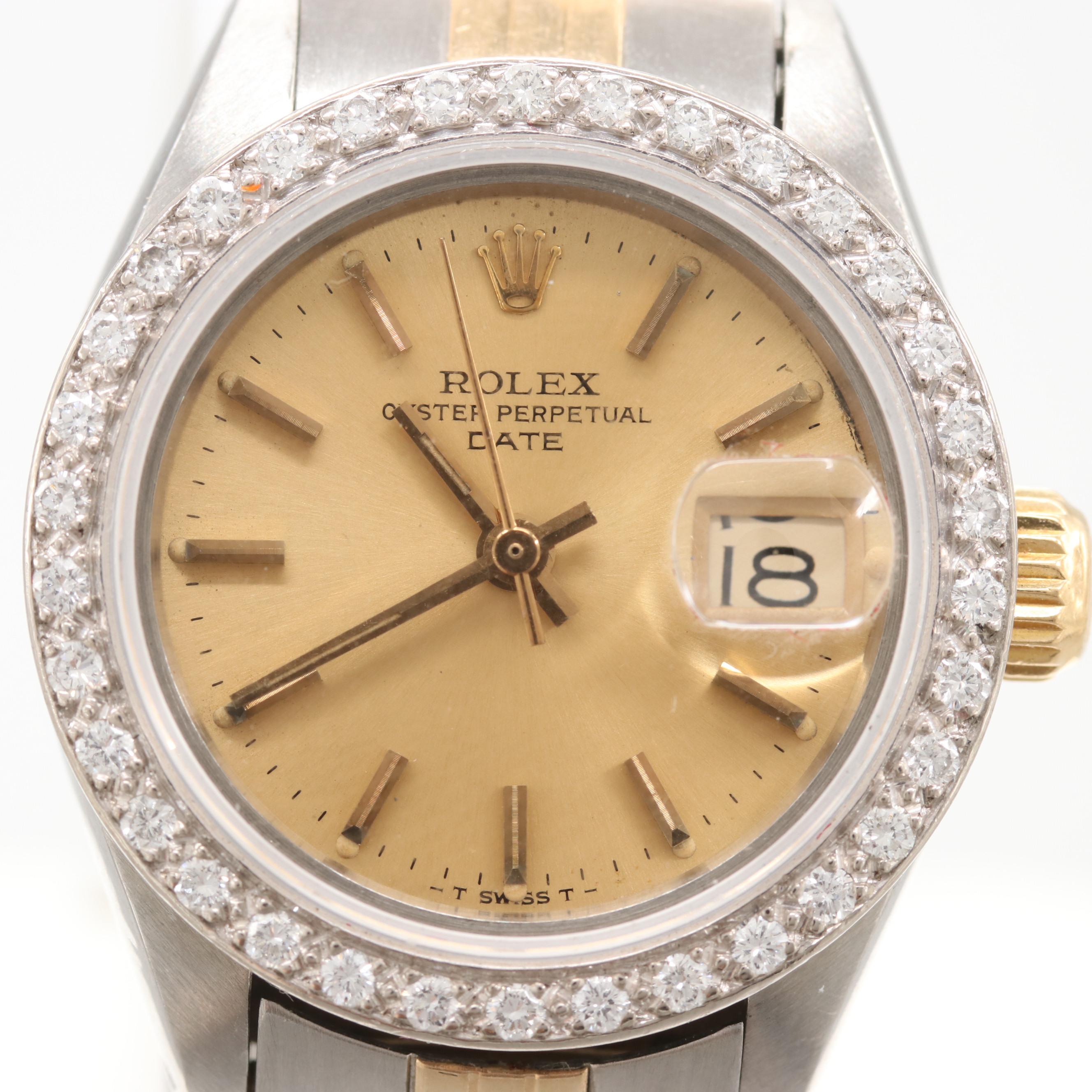 Rolex Oyster Perpetual Date Two-Tone Diamond Watch, 1978