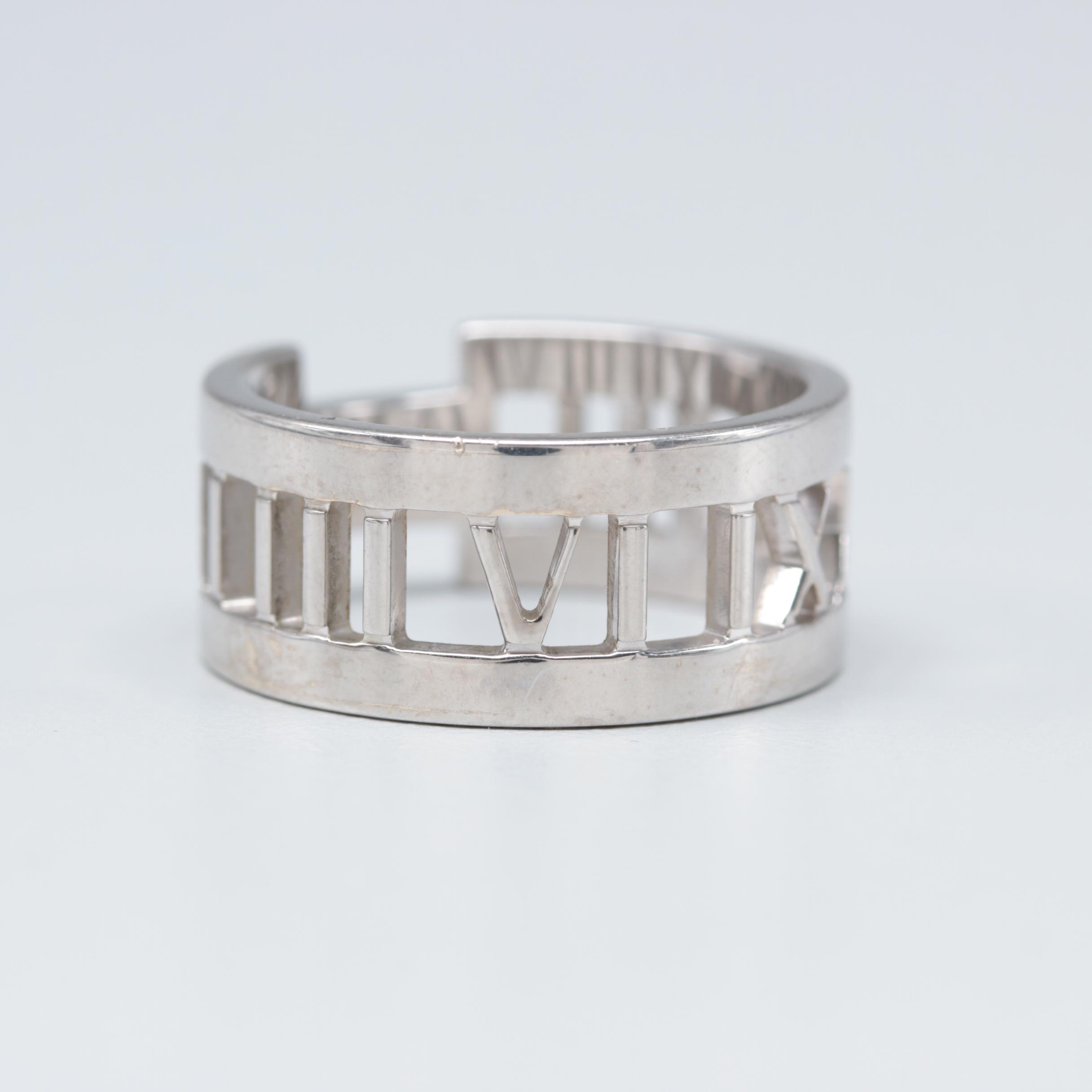 Tiffany & Co. "Atlas" Collection 18K White Gold Diamond Ring