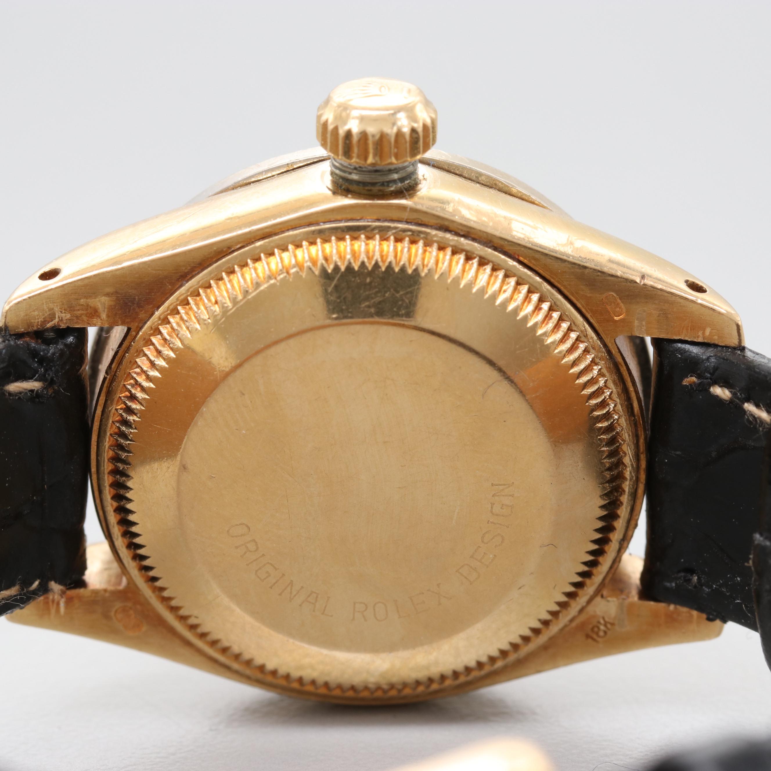 Vintage Rolex Datejust 18K Yellow Gold Diamond Watch, 1983