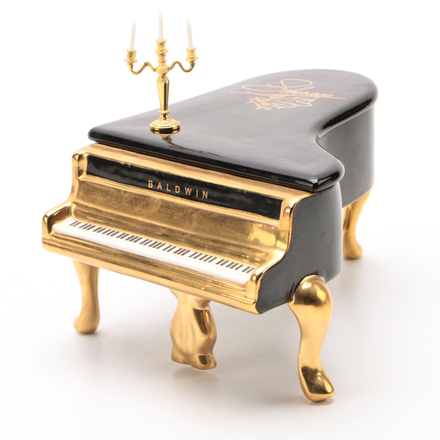 Liberace Foundation Musical Ceramic Baldwin Grand Piano Music Box