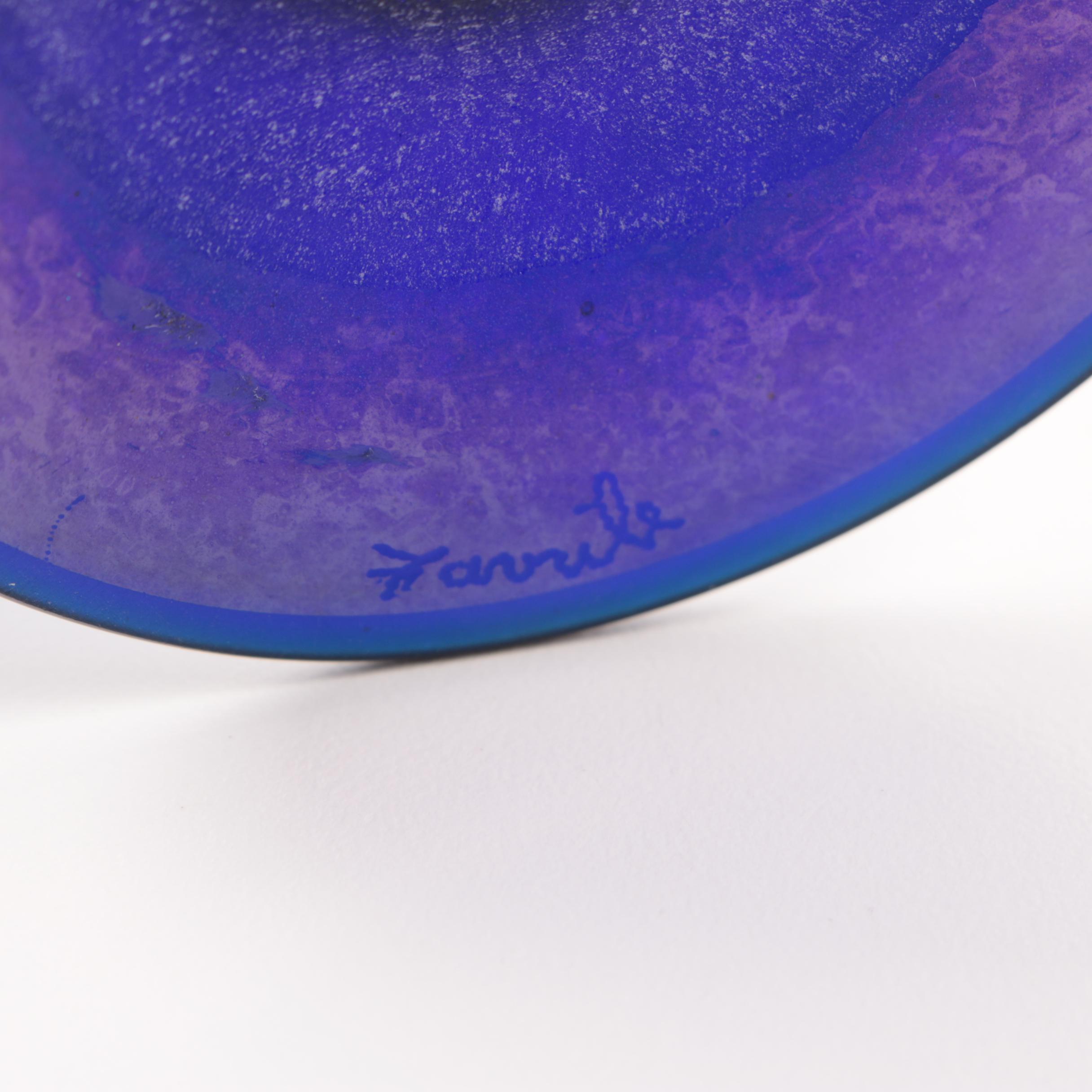 Tiffany Studios Peacock Blue Favrile Trumpet Vase