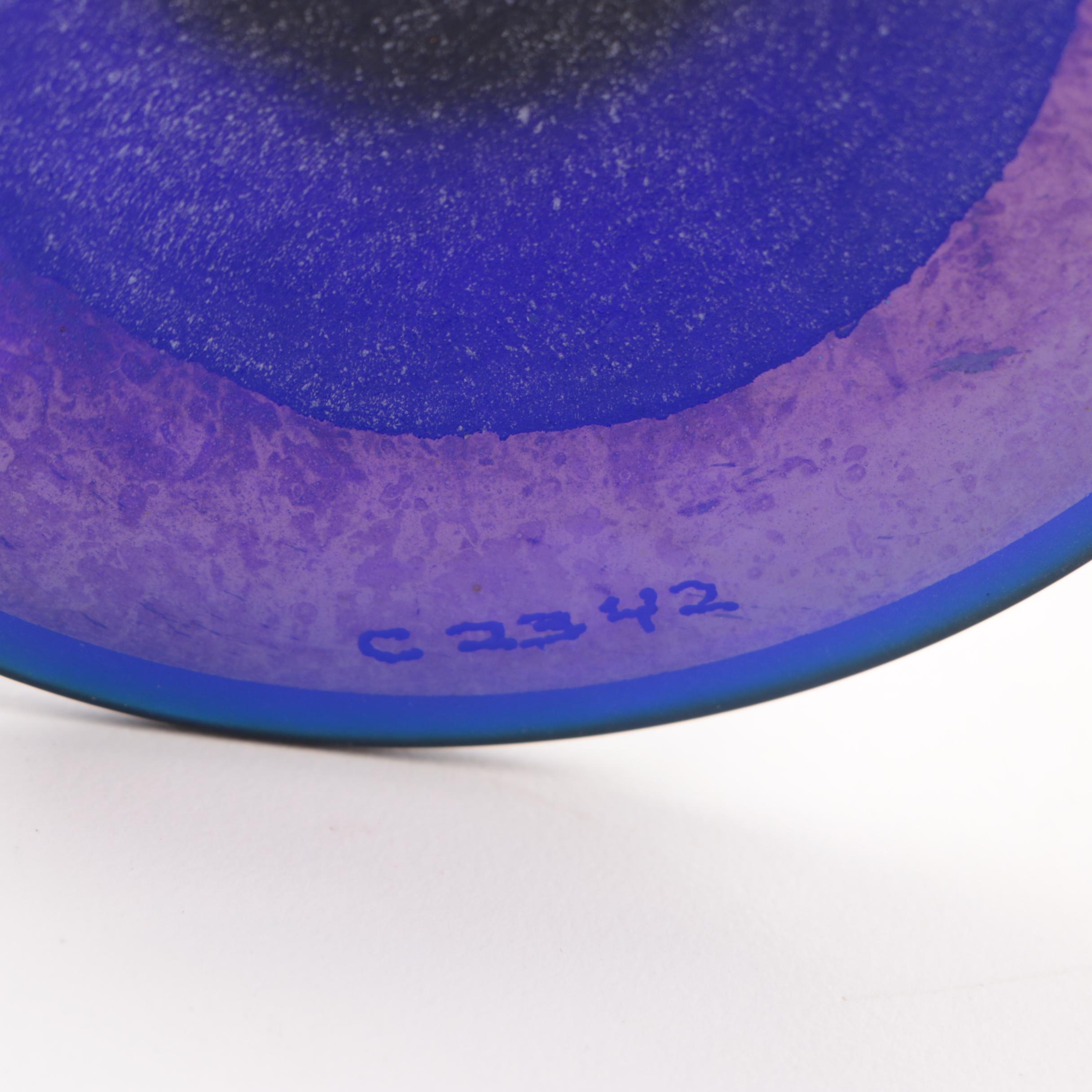 Tiffany Studios Peacock Blue Favrile Trumpet Vase