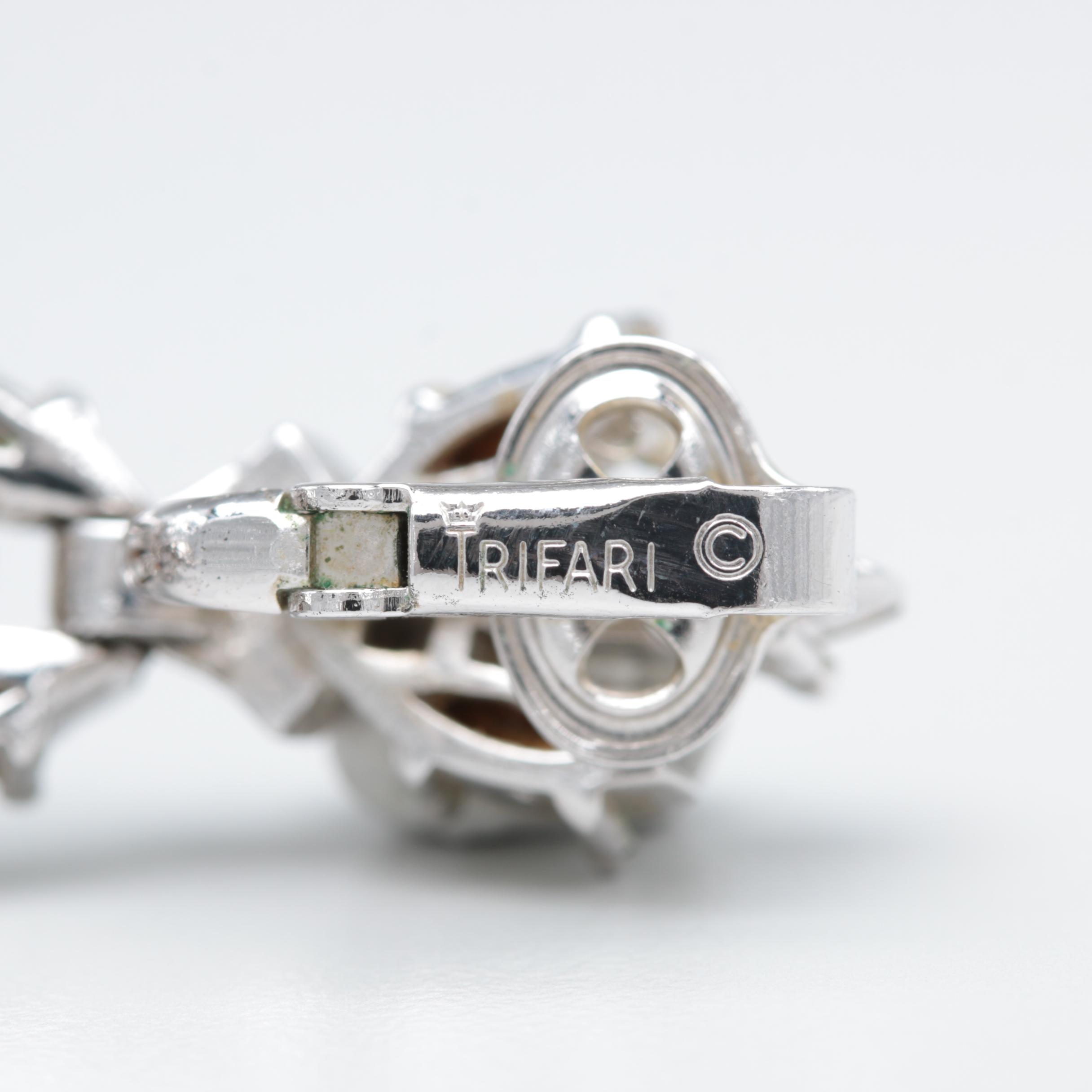 Large Collection of Trifari and Weiss Clear Rhinestone Jewelry