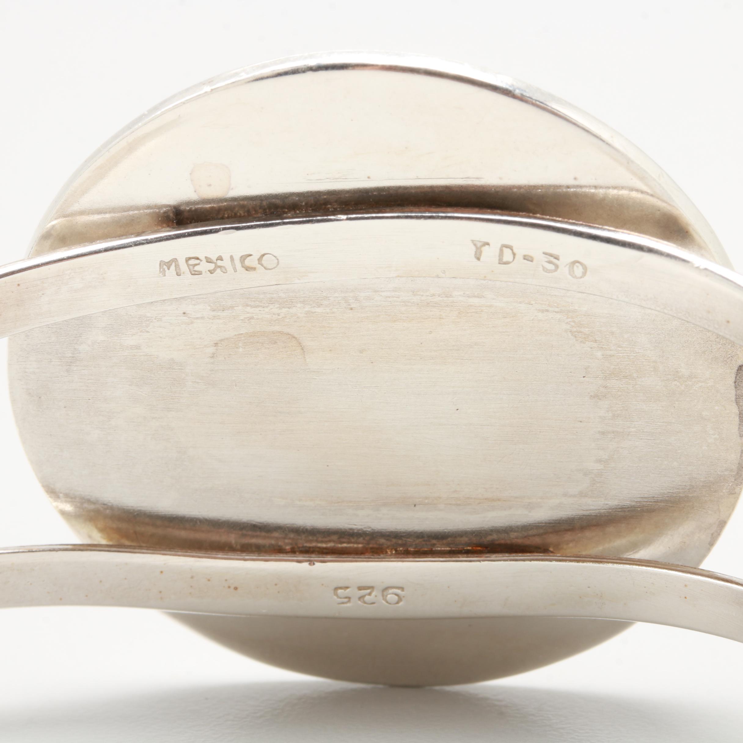 Taxco Sterling Silver Imitation Black Onyx Bracelet