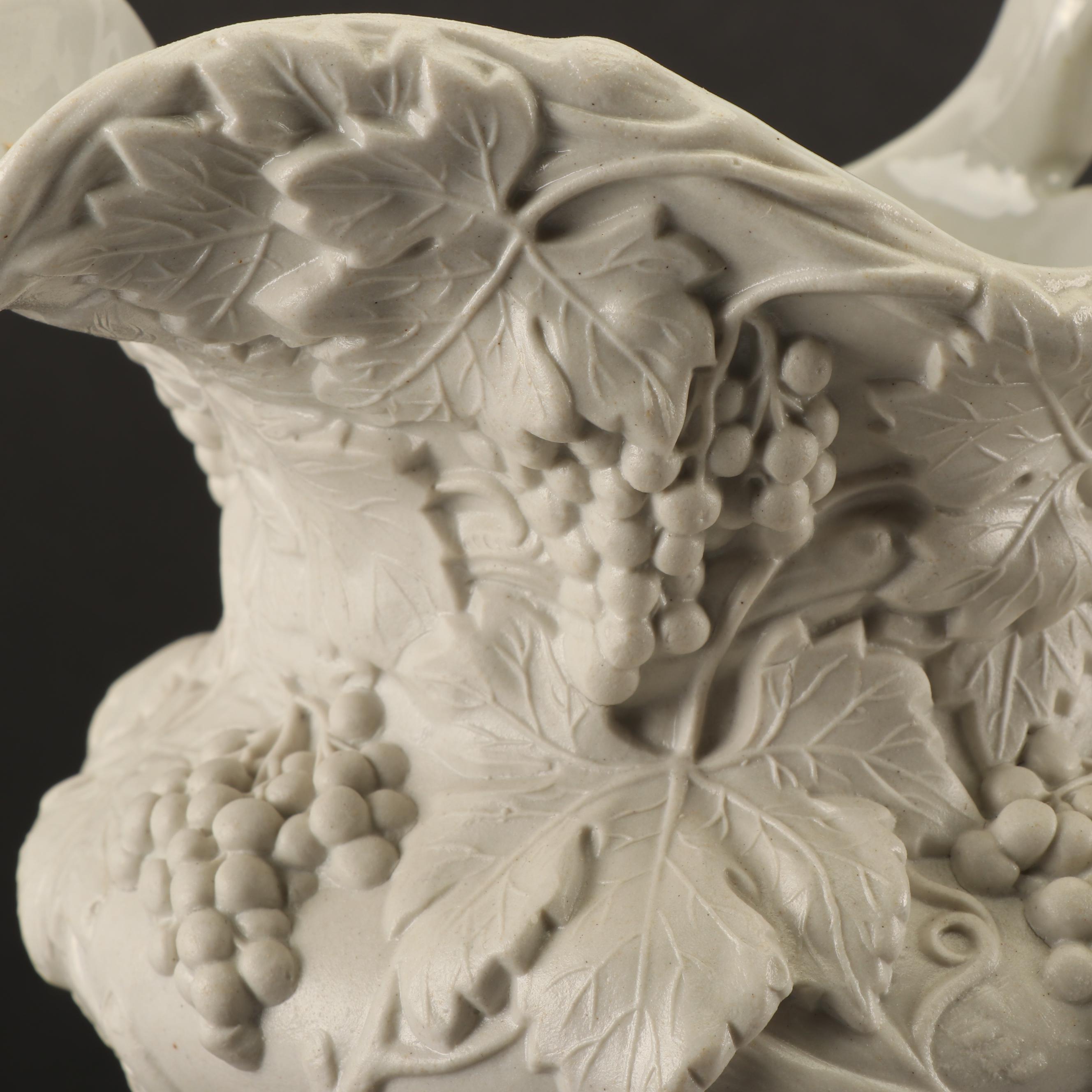 Charles Meigh "Bacchus" High Relief Stoneware Pitchers, 19th Century