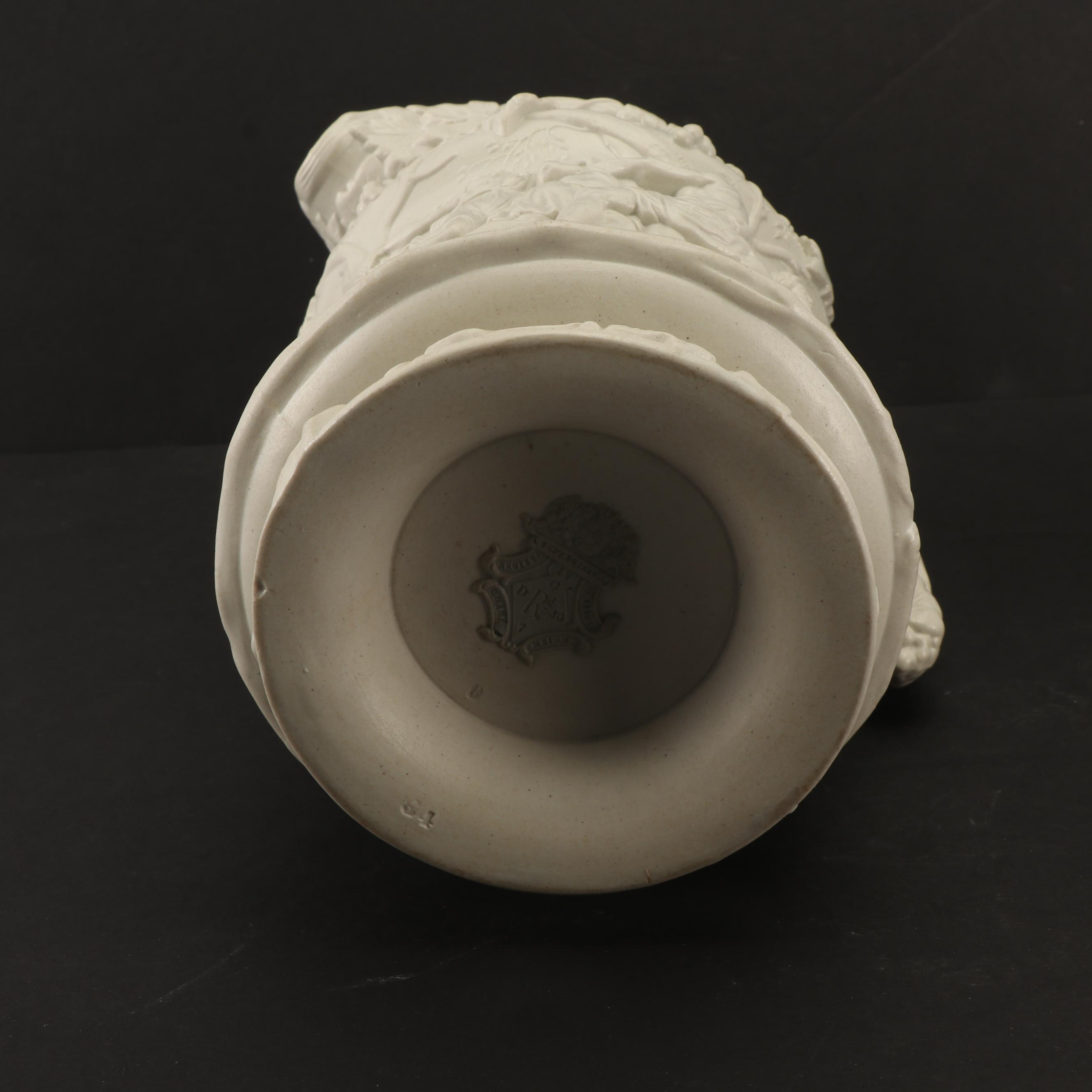 Charles Meigh "Bacchus" High Relief Stoneware Pitchers, 19th Century