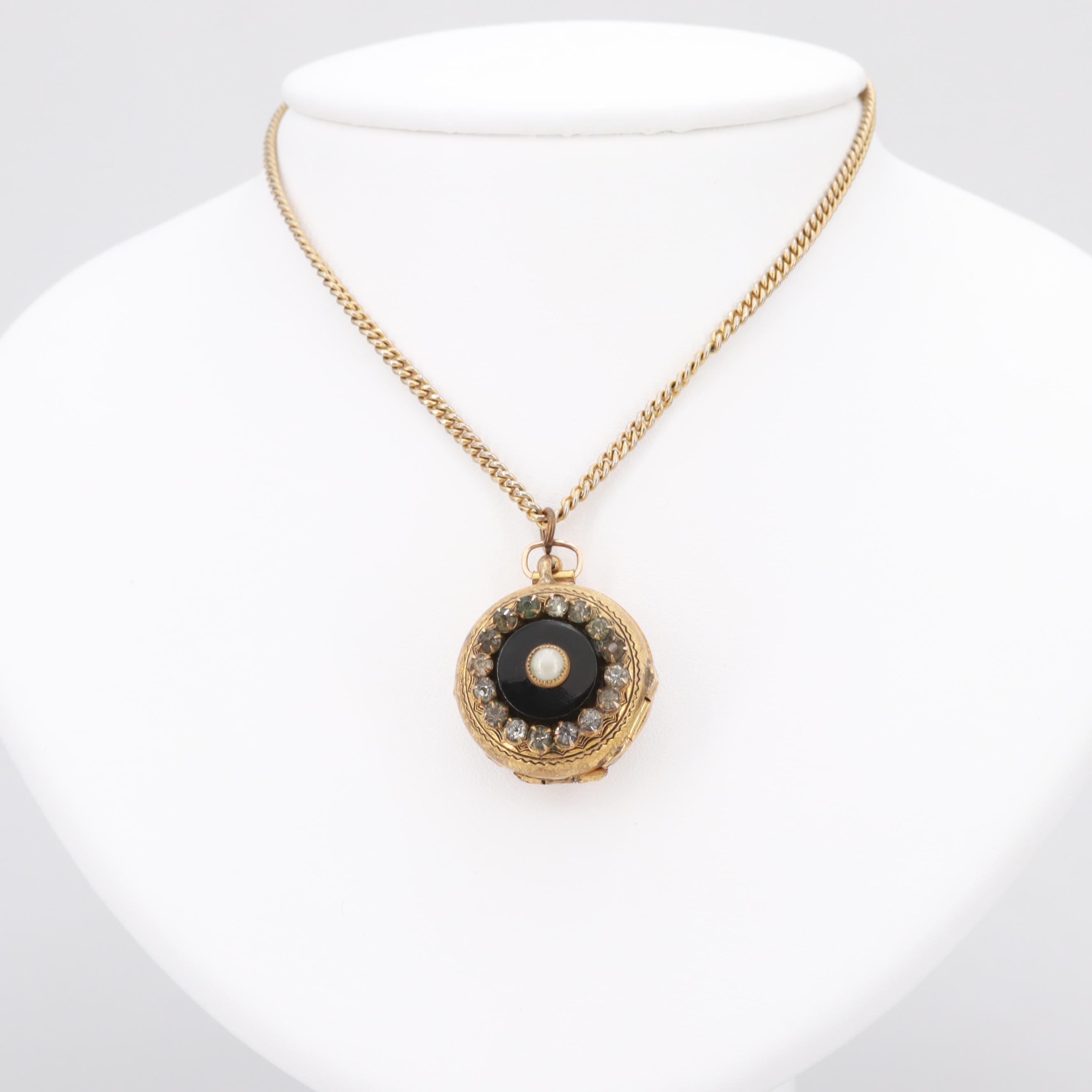 Early 20th Century Four Frame Locket Necklace