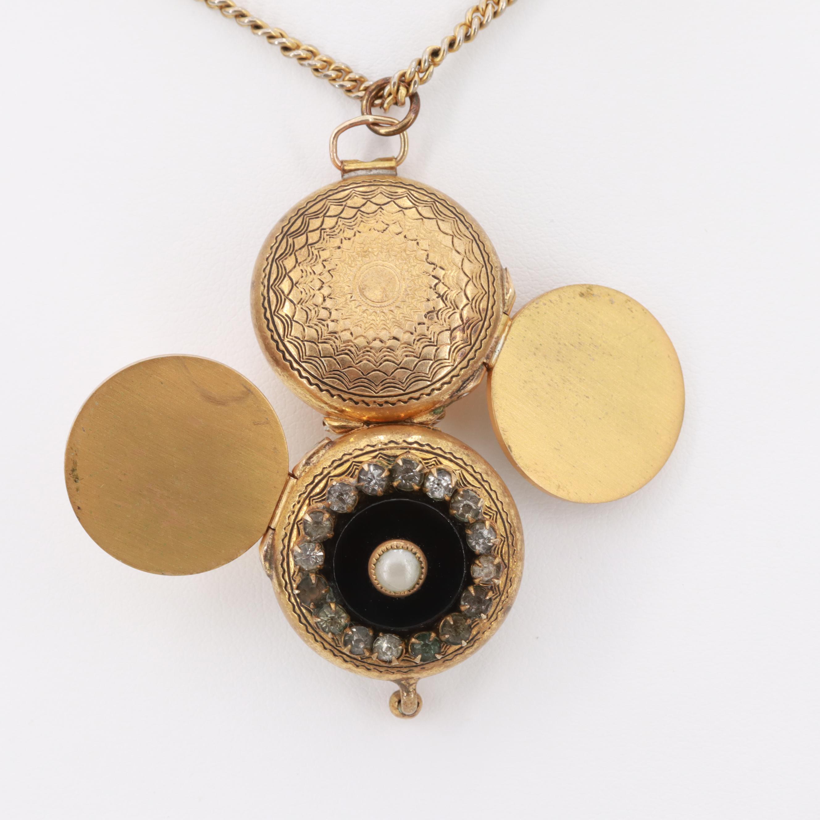 Early 20th Century Four Frame Locket Necklace