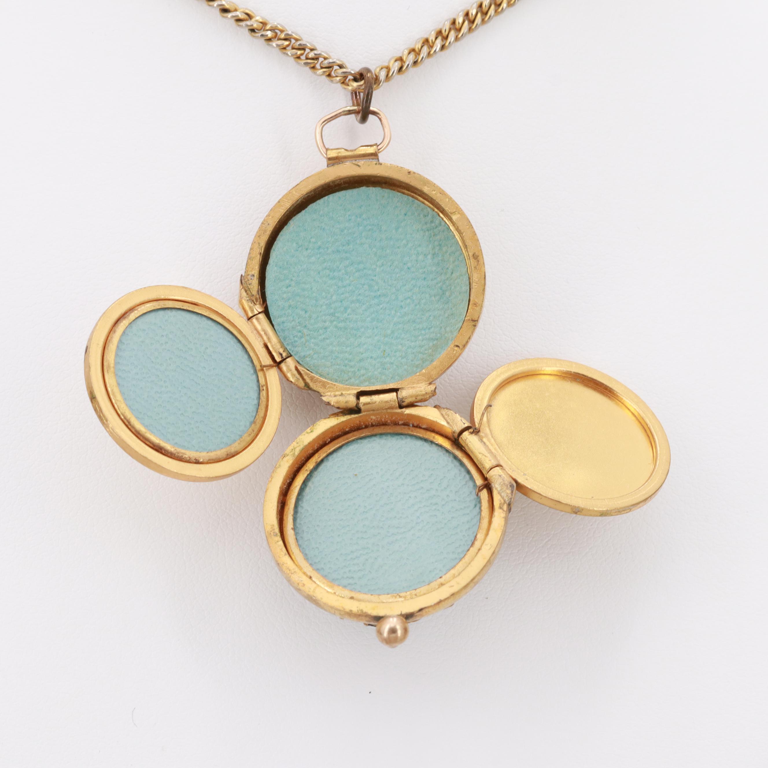 Early 20th Century Four Frame Locket Necklace
