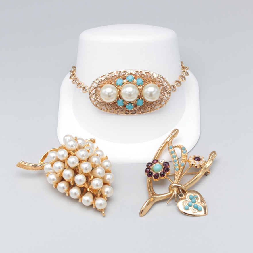 1960s Victorian Revival Jewelry including Coro, Hobe, Art