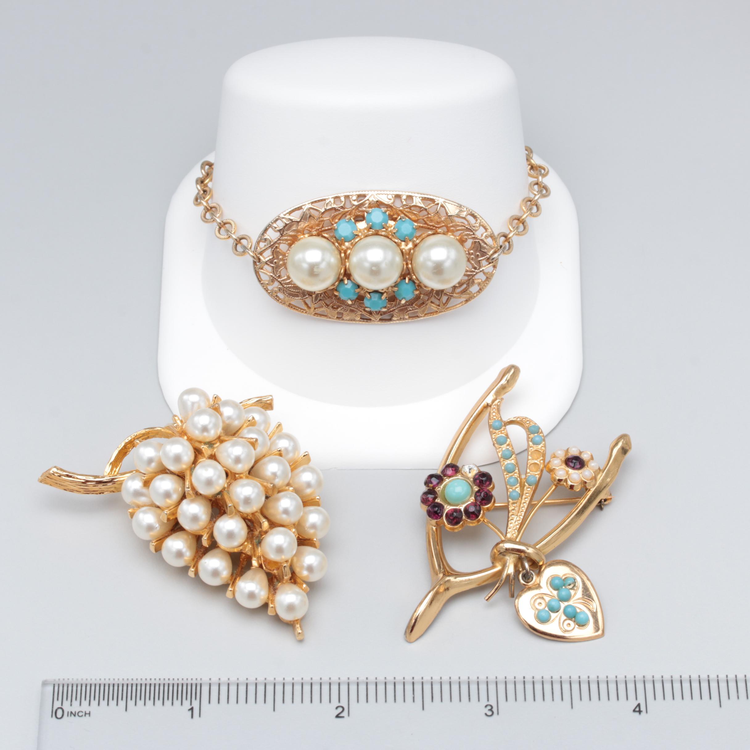 1960s Victorian Revival Jewelry including Coro, Hobe, Art