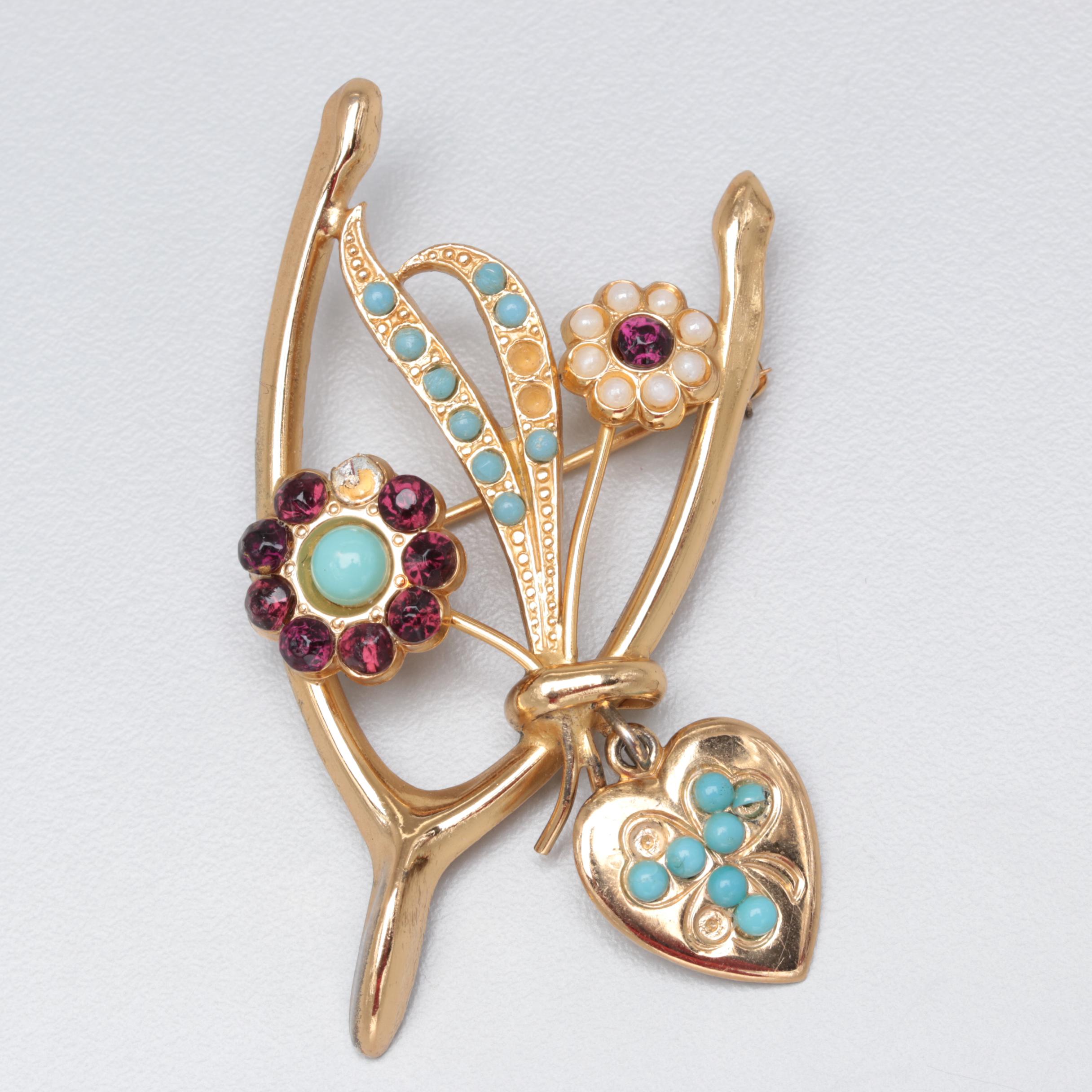 1960s Victorian Revival Jewelry including Coro, Hobe, Art