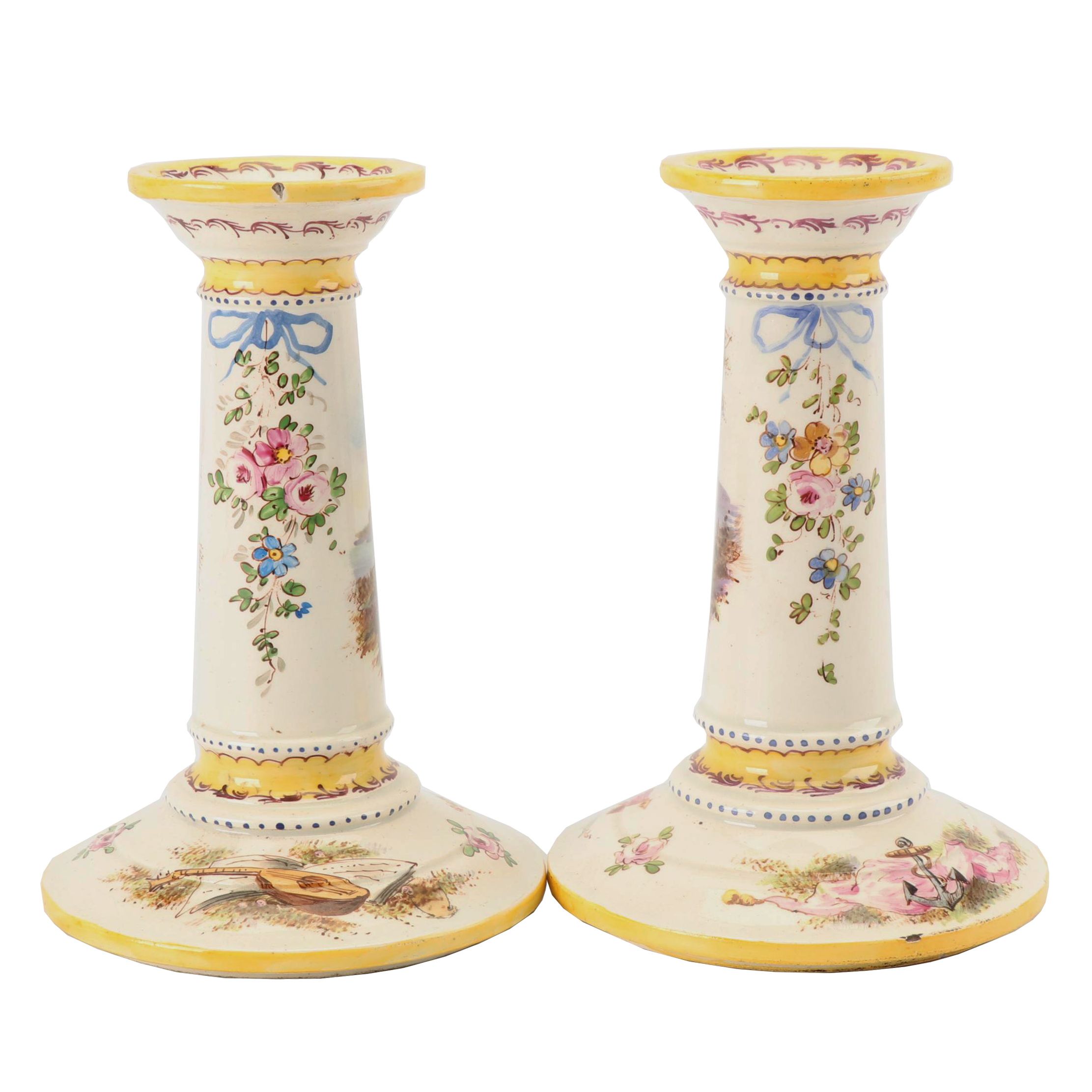Late 19th Century Sèvres Ceramic Candlesticks