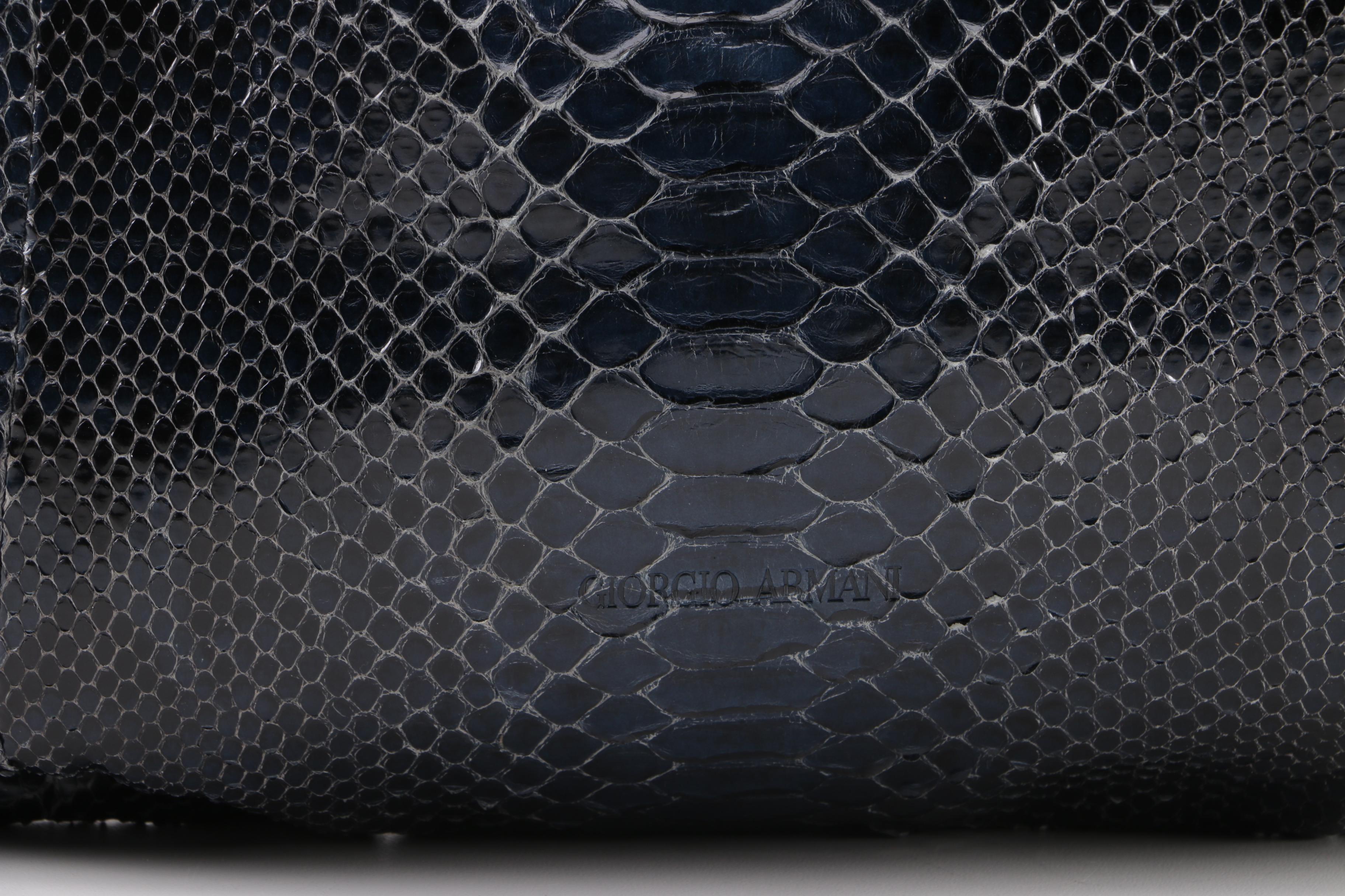 Giorgio Armani Blue Python Skin Hobo Bag