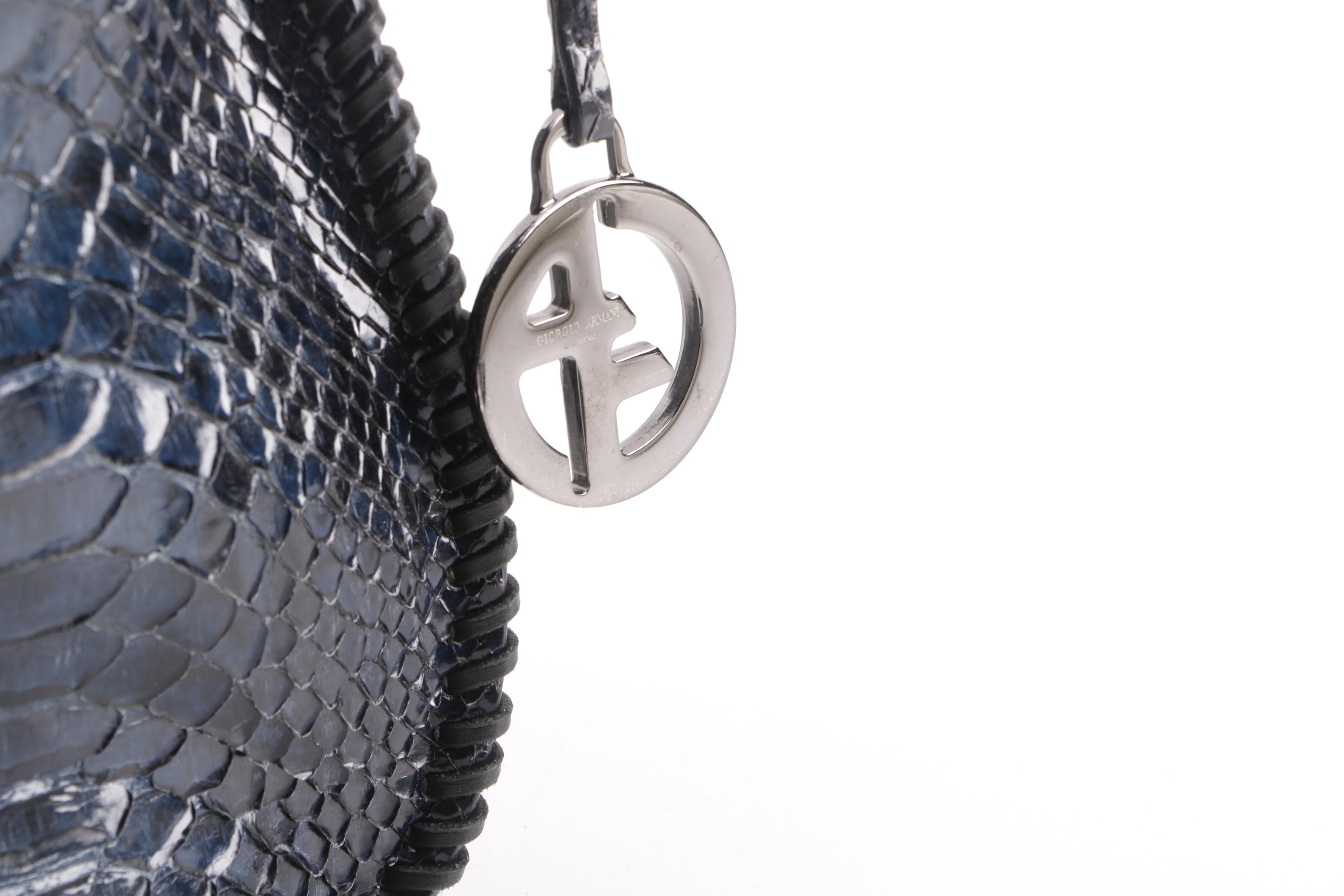 Giorgio Armani Blue Python Skin Hobo Bag