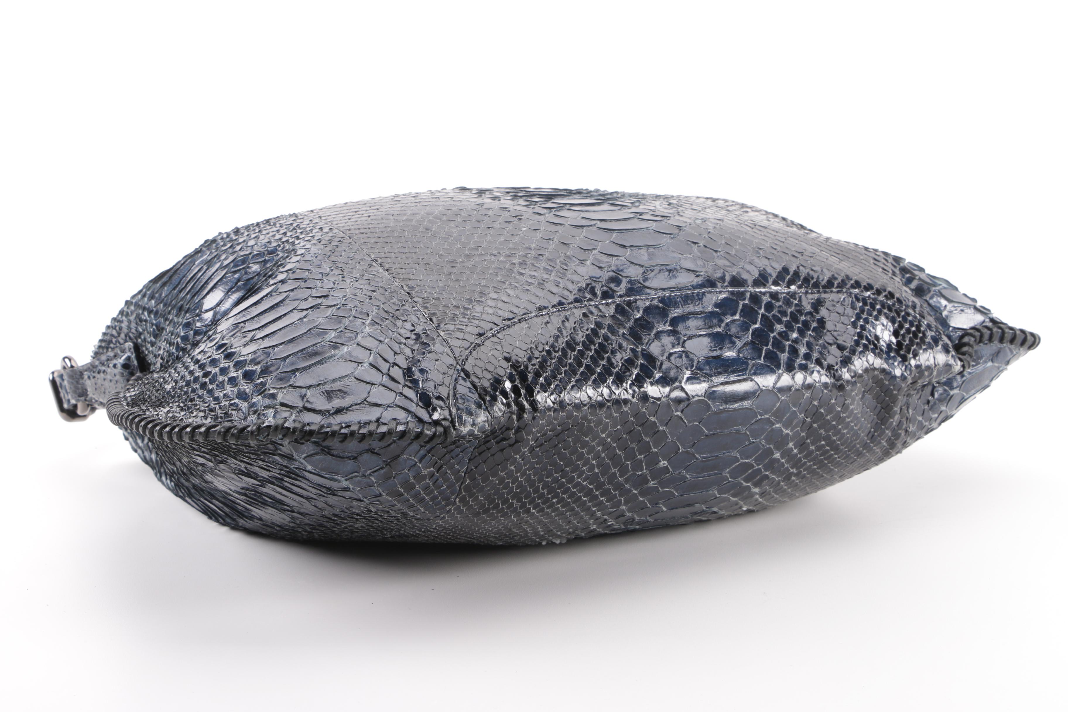 Giorgio Armani Blue Python Skin Hobo Bag