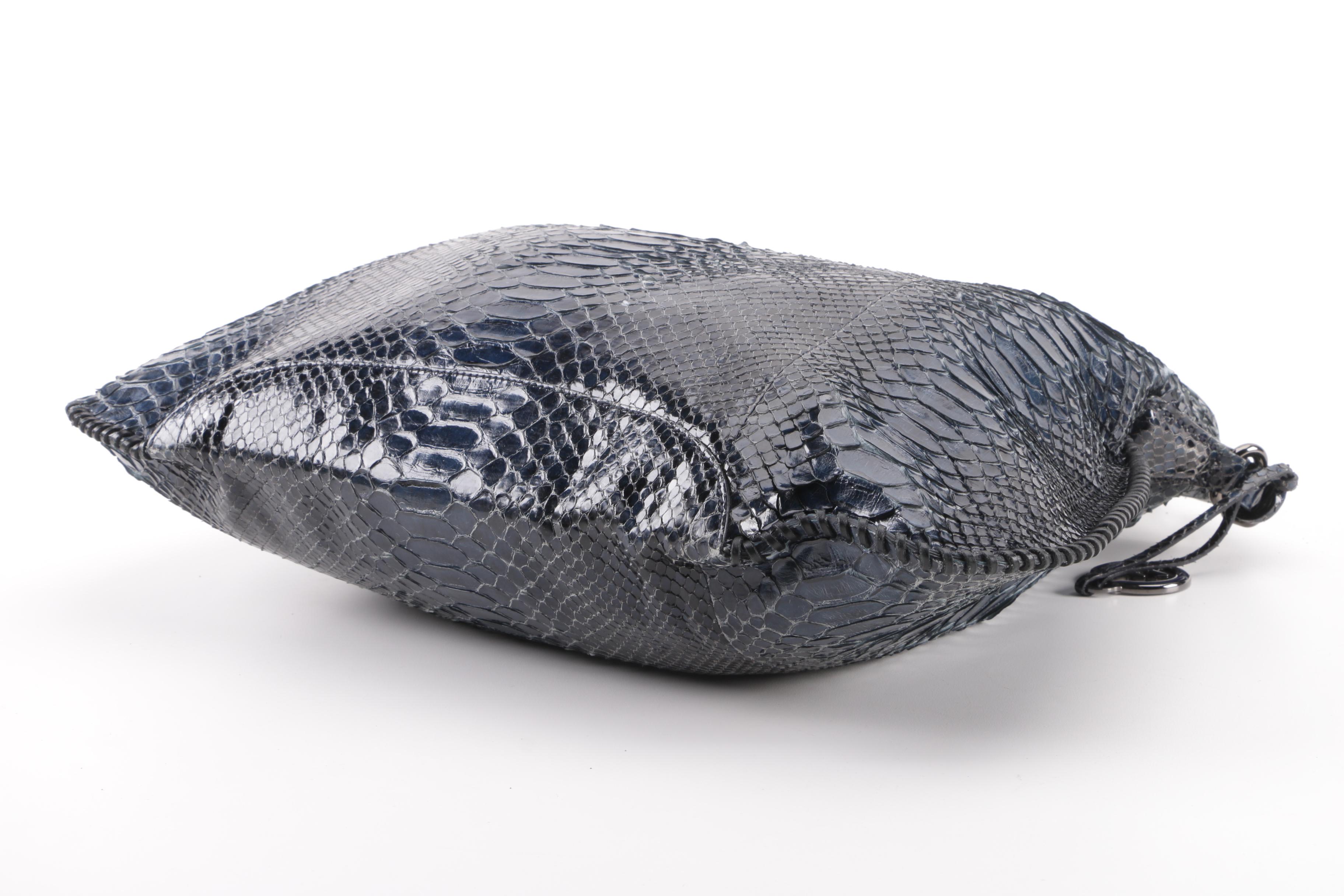Giorgio Armani Blue Python Skin Hobo Bag