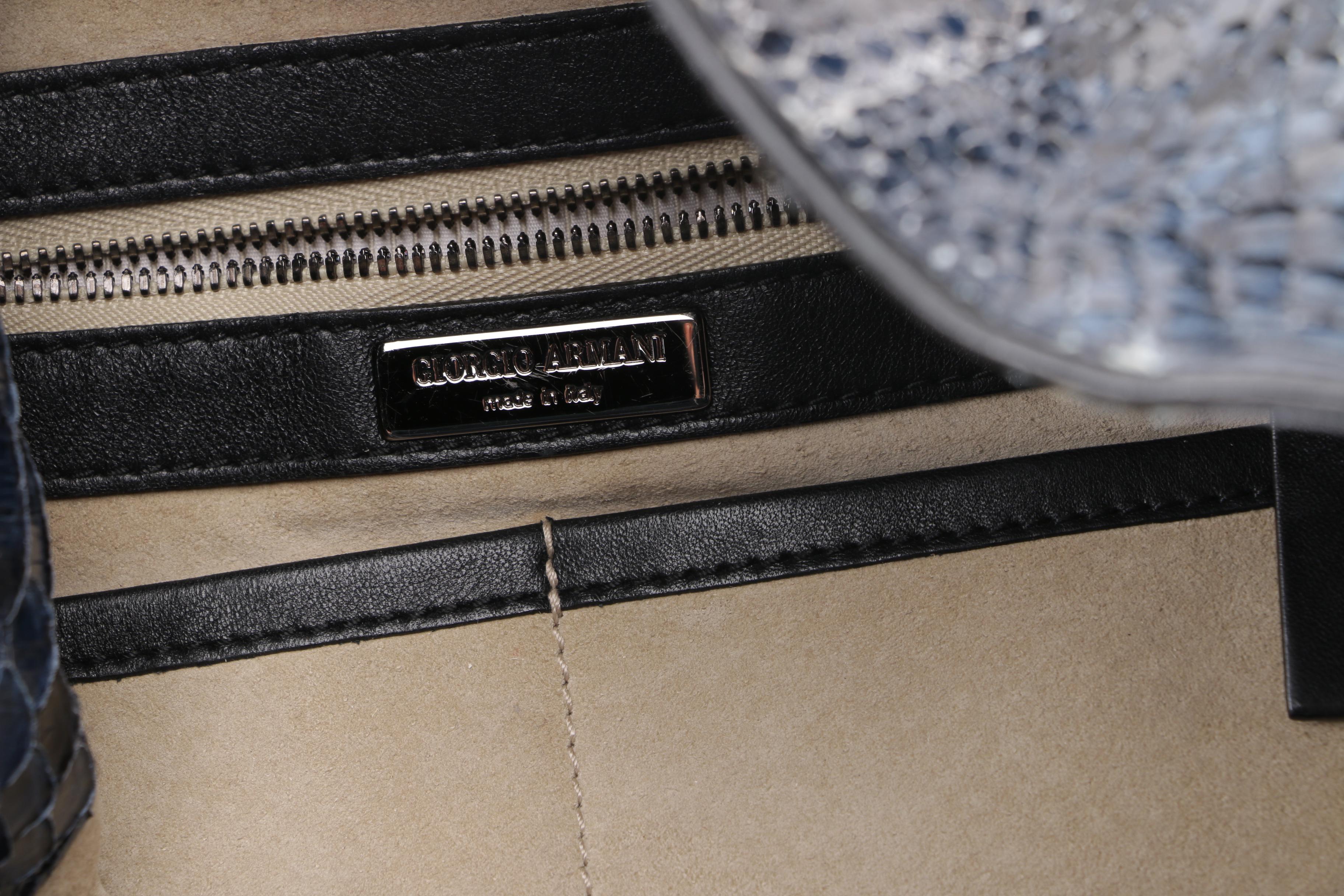 Giorgio Armani Blue Python Skin Hobo Bag