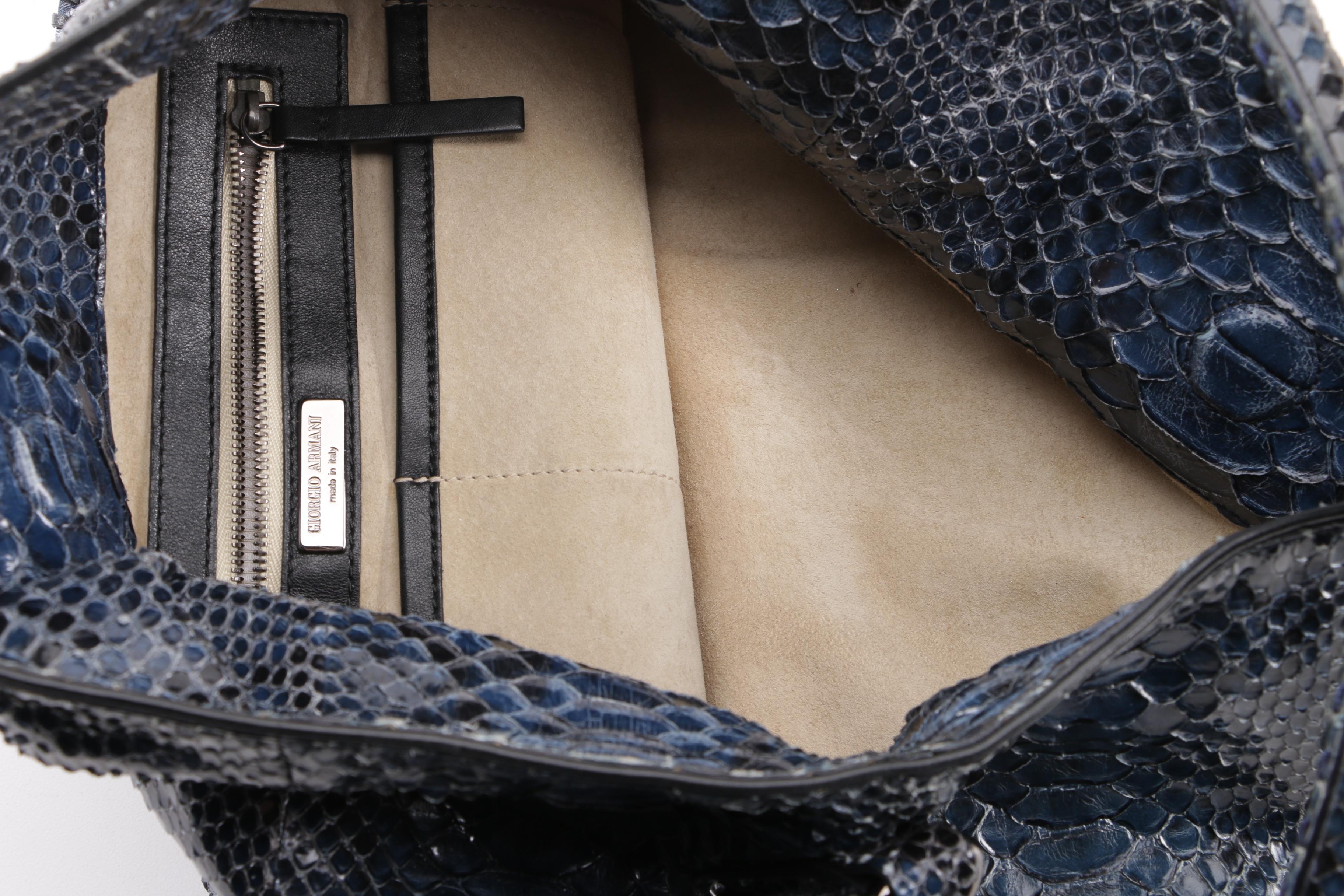 Giorgio Armani Blue Python Skin Hobo Bag