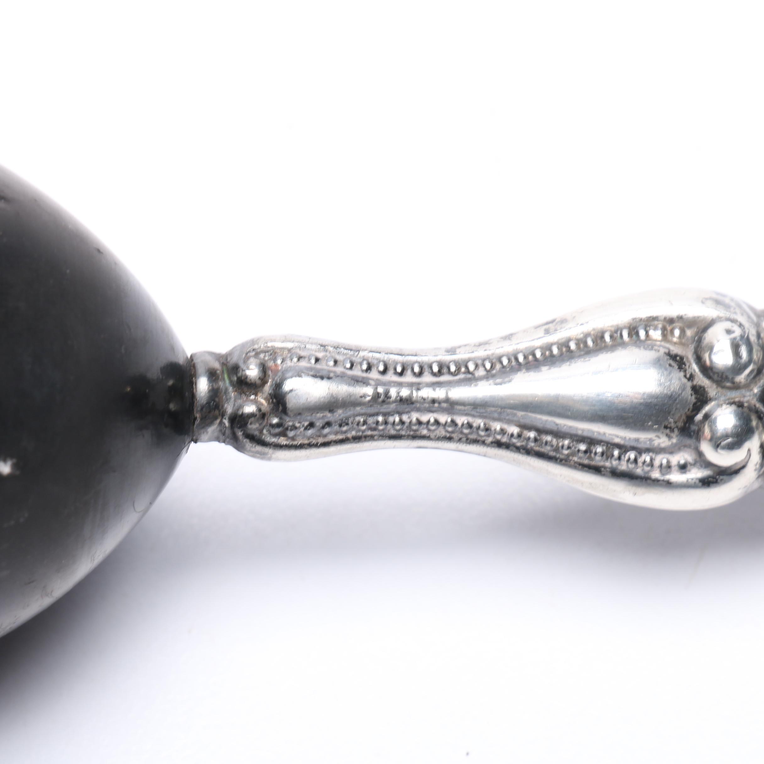 Antique Egg Topper Cutter and Sterling Handled Darning Egg