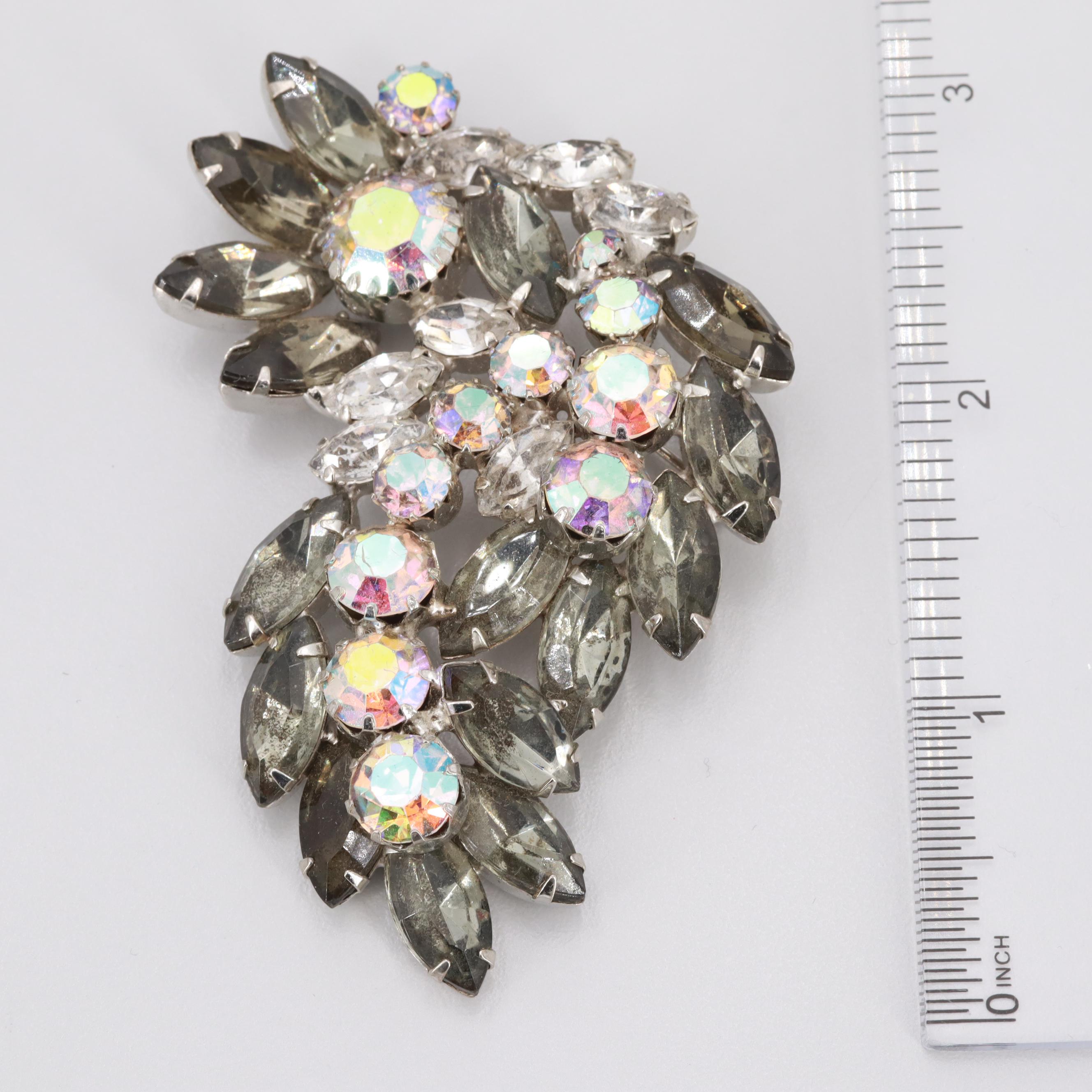 Vintage Iridescent Smokey Borealis Crystal Jewelry