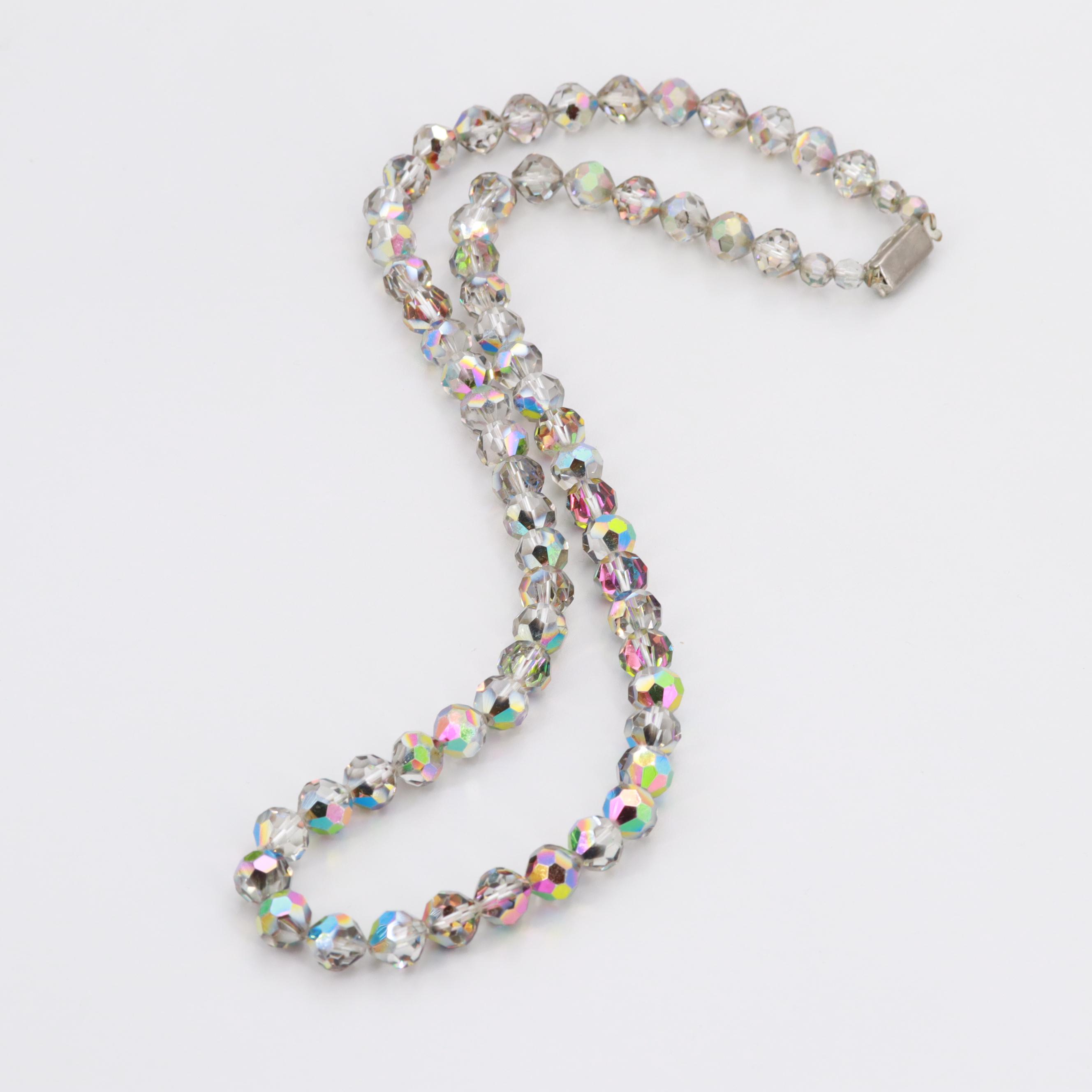 Vintage Iridescent Smokey Borealis Crystal Jewelry