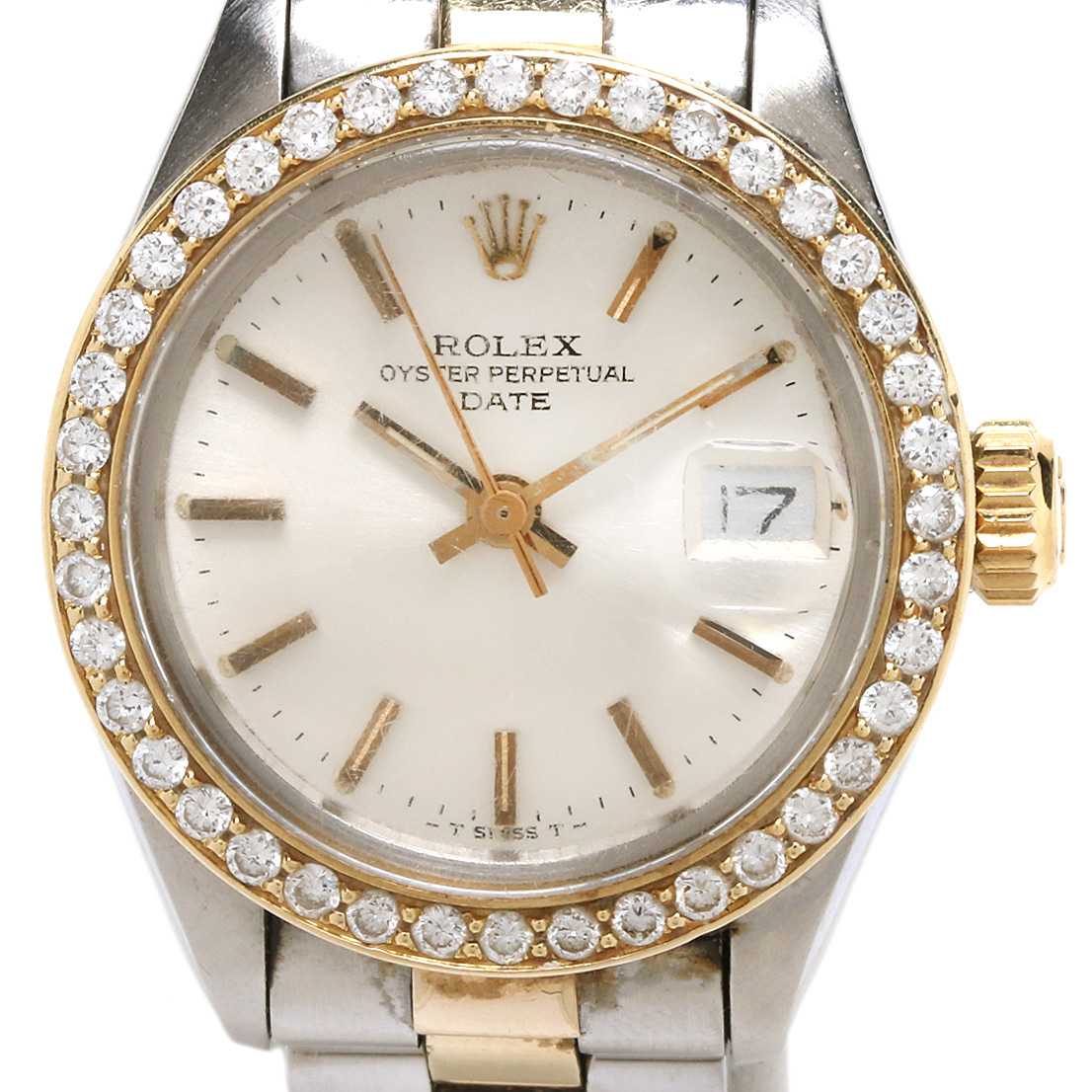 Rolex 14K and 18K Yellow Gold Watch With Diamond Bezel, 1979
